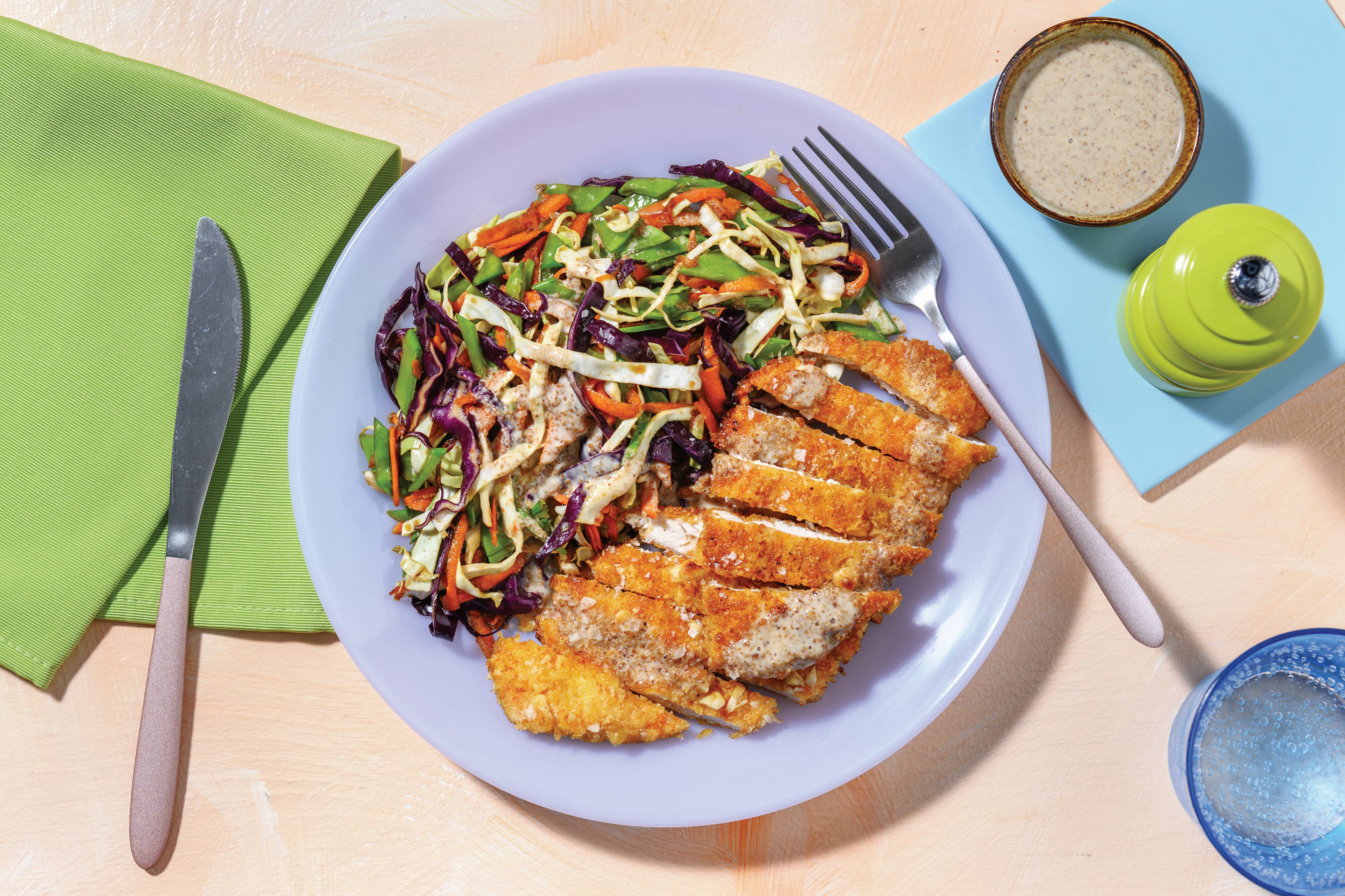 Peanut Crumbed Chicken Schnitzel