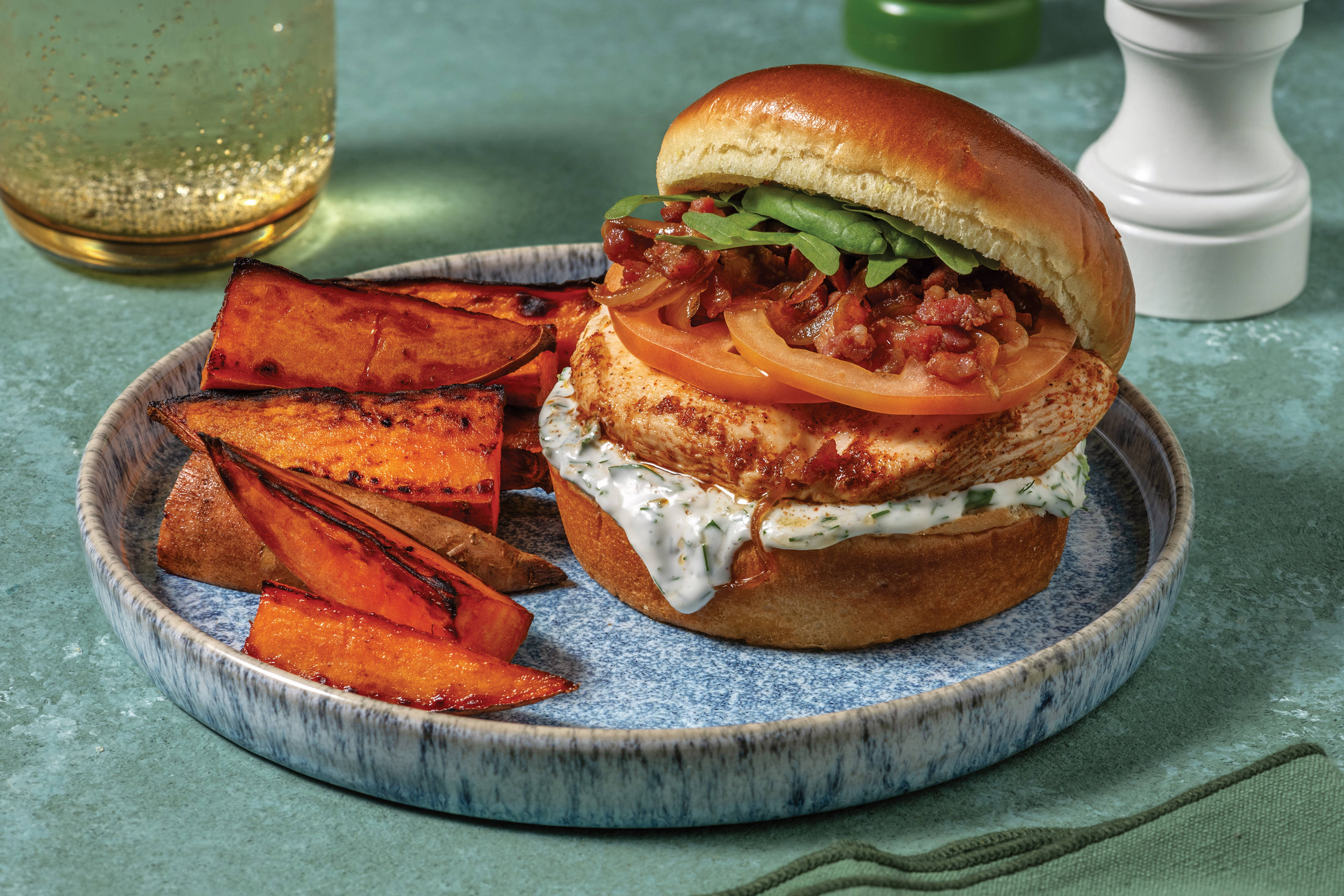 Aussie-Spiced Cheesy Chicken & Bacon Burger