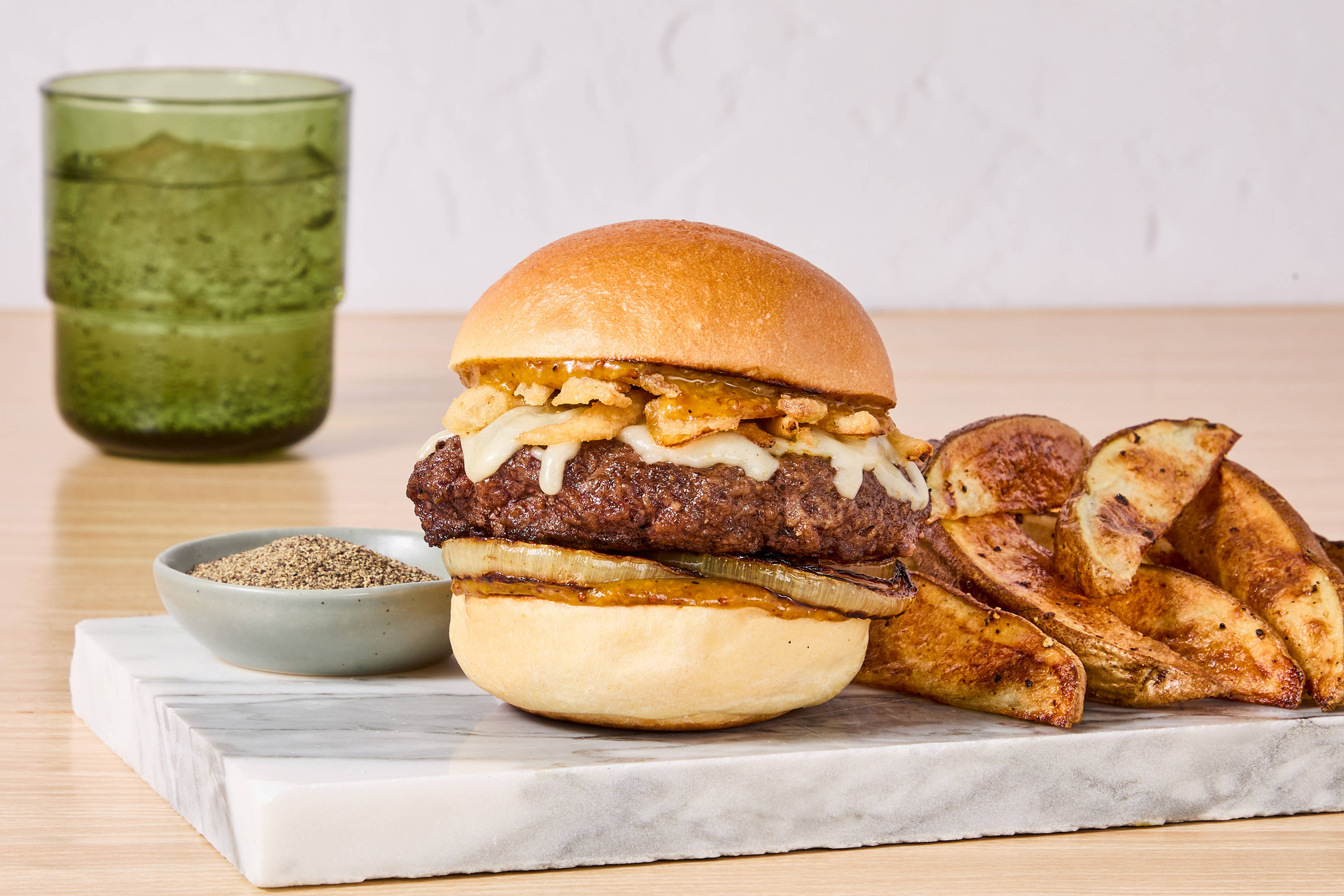 White Cheddar-Bacon Crunch Burgers