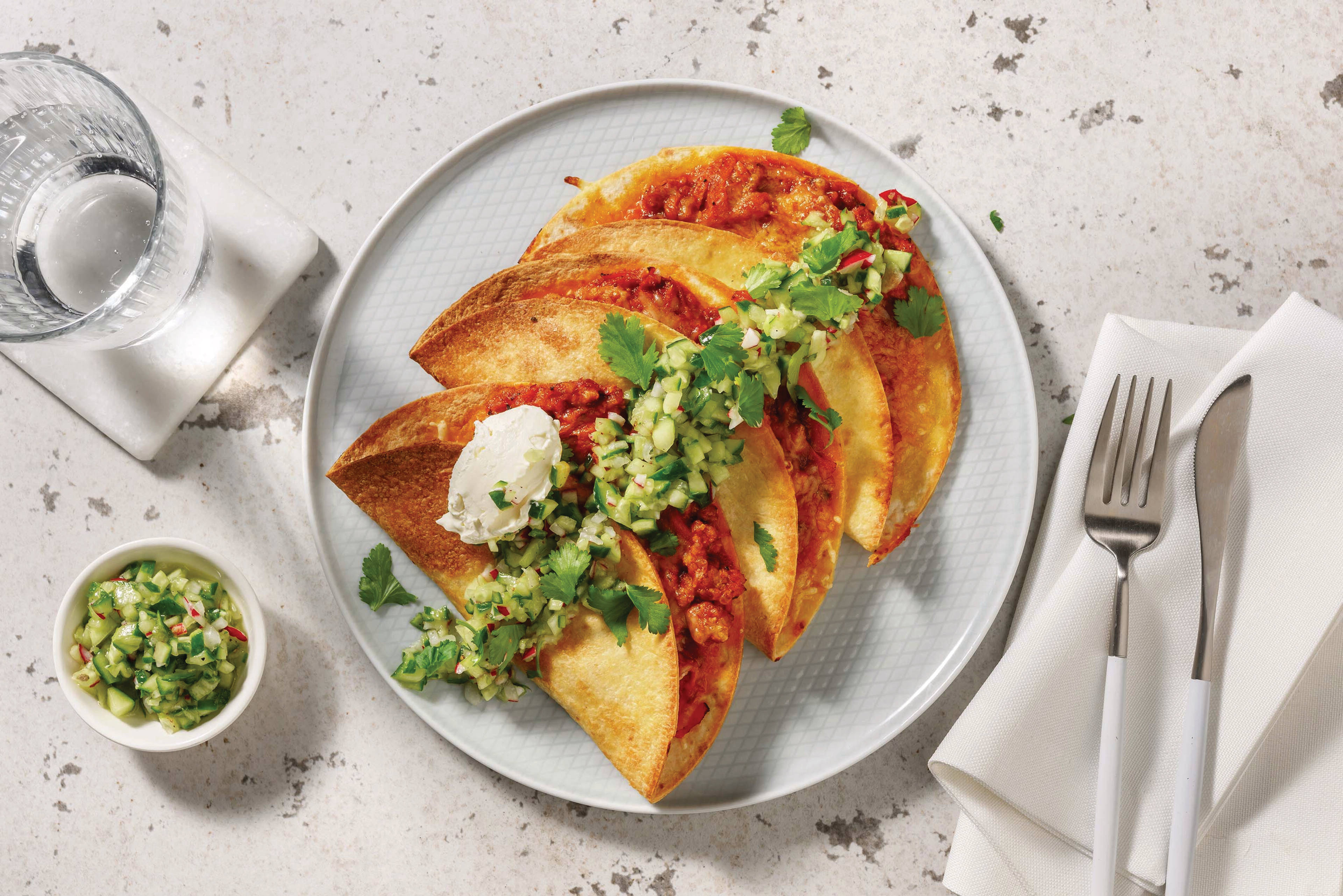 Cheesy Double Mexican Pork Quesadillas