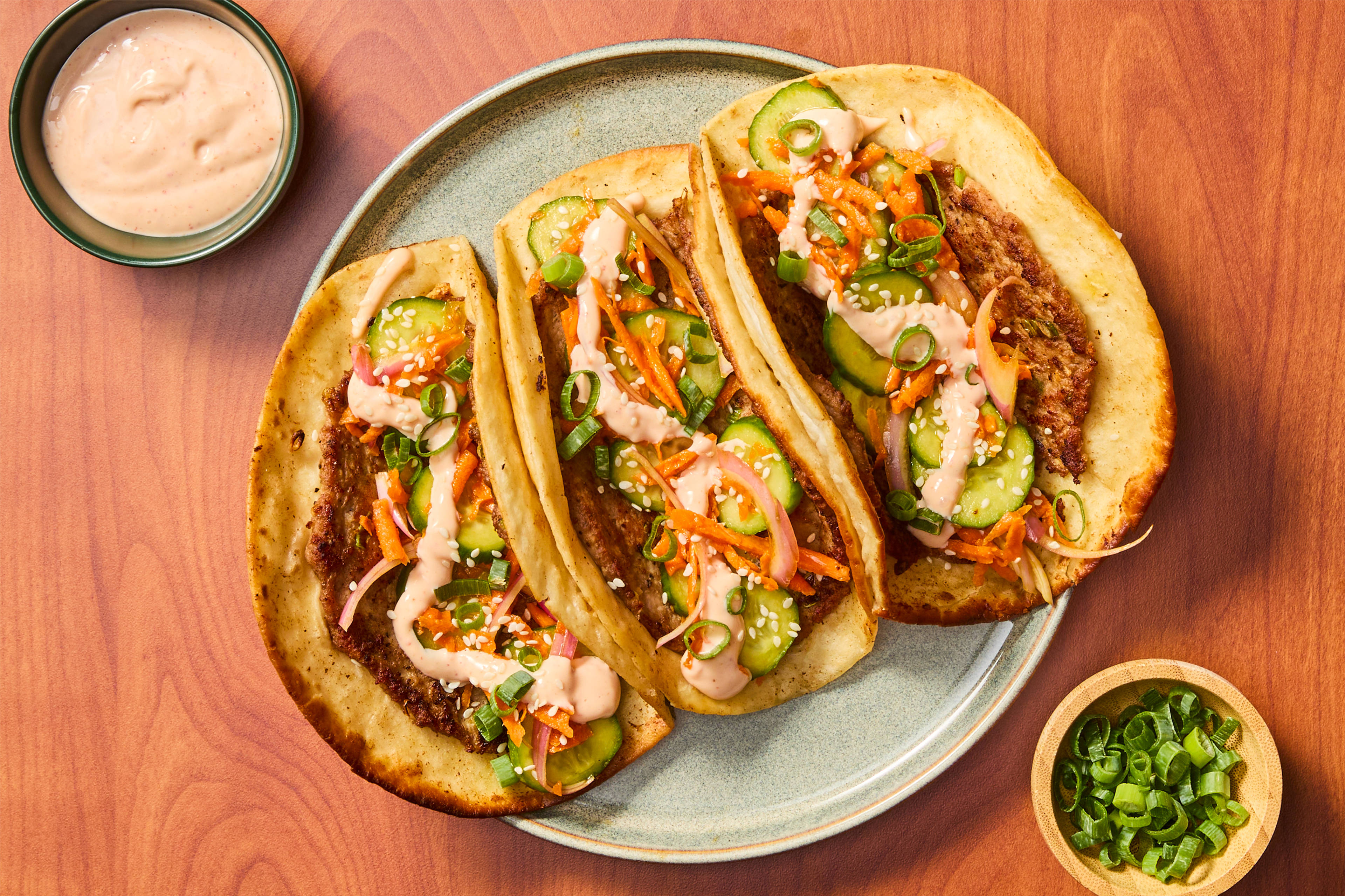 Smashed Beef Gyoza Tacos