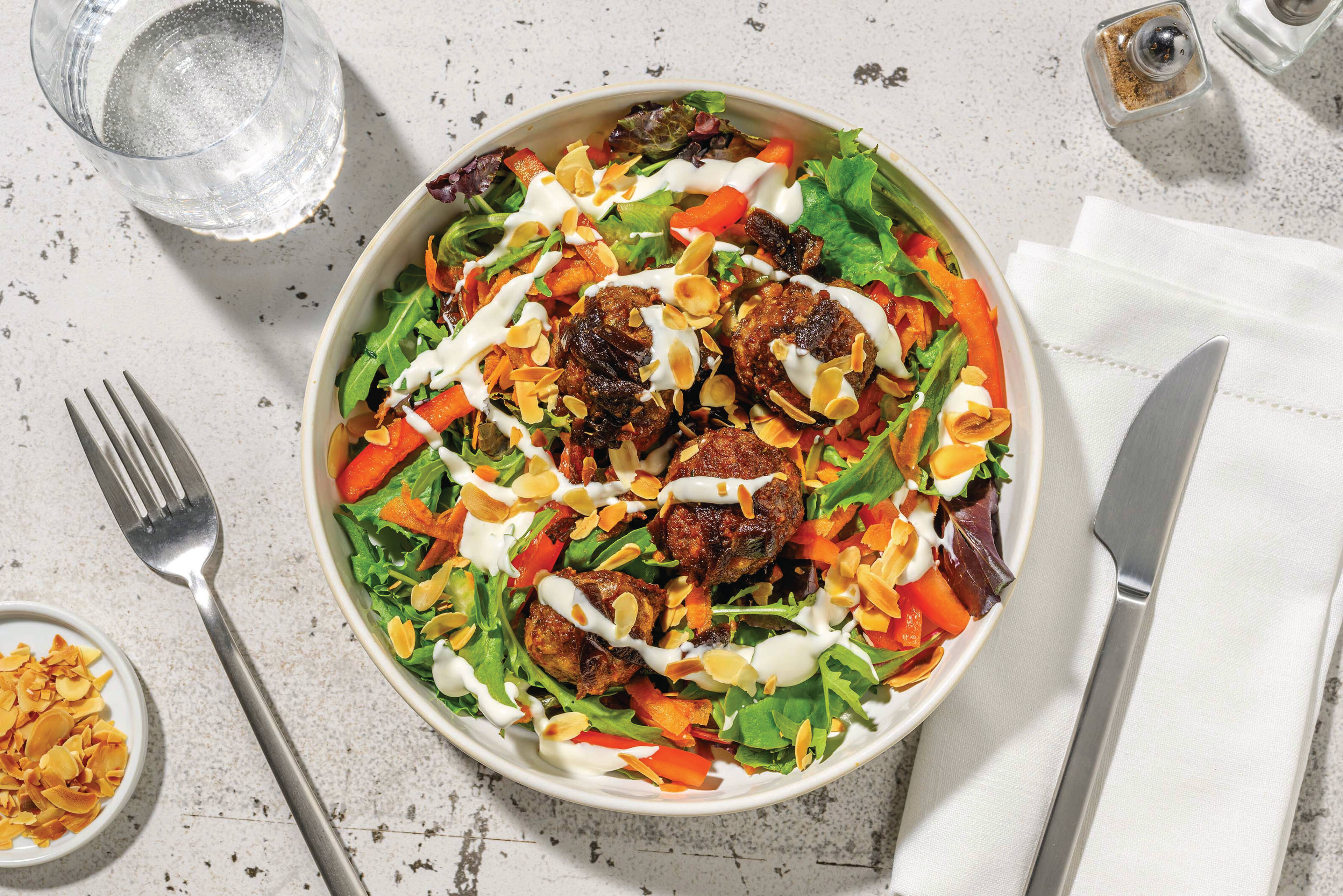 Double Lamb Meatballs & Tomato Salad