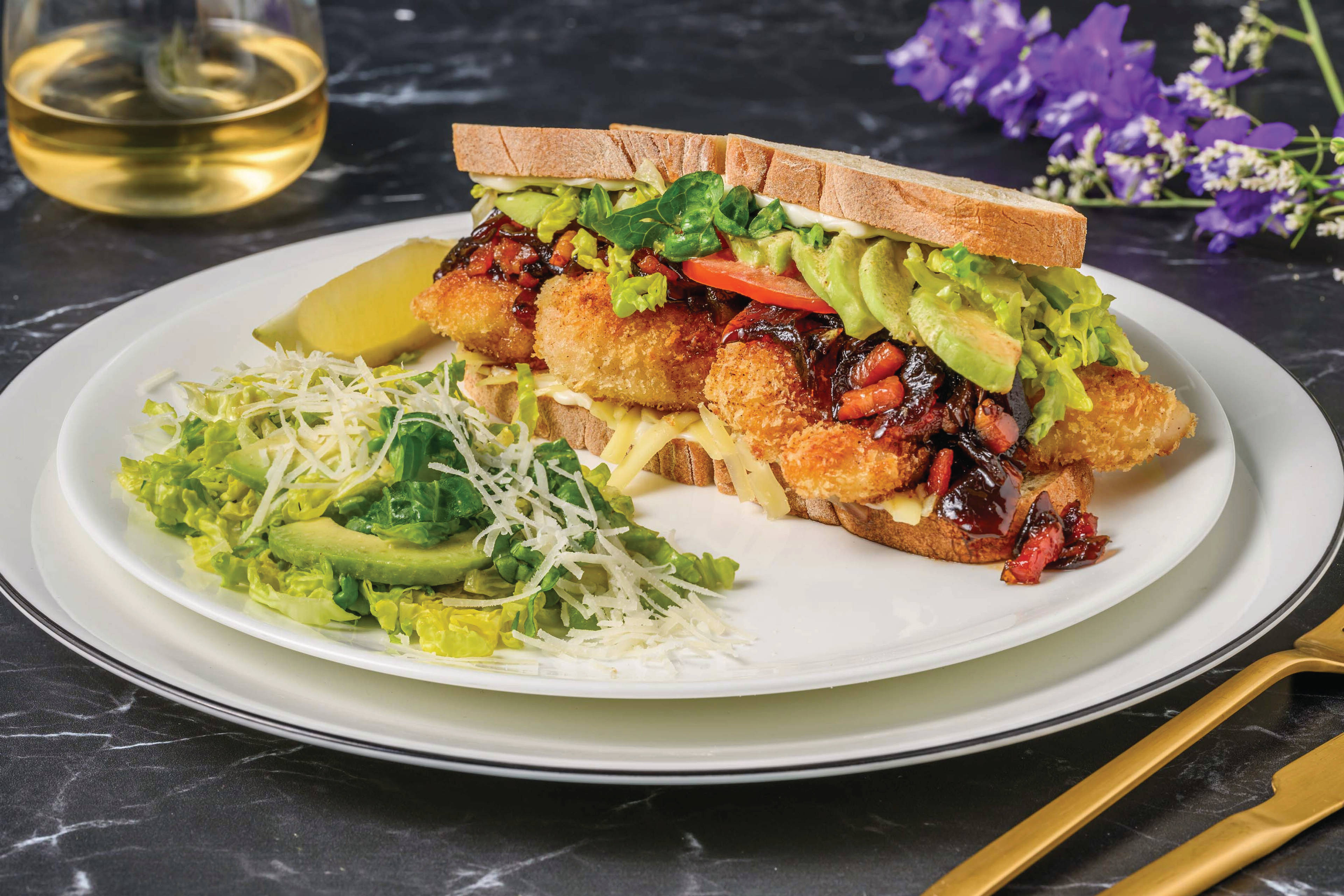 Crumbed Chicken & Bacon Jam Sambo