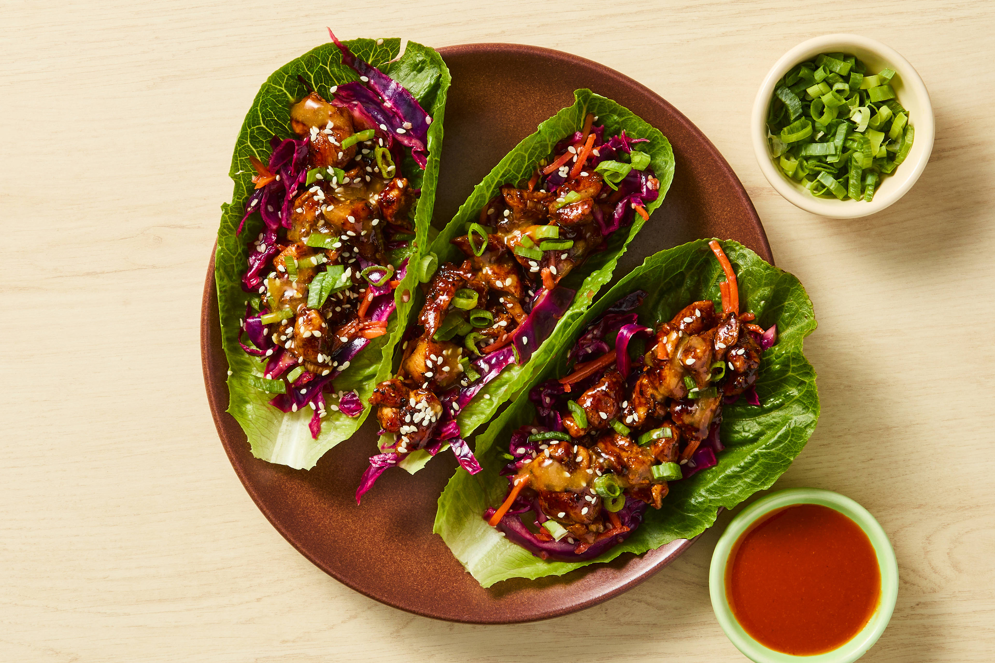One-Pan Sweet & Spicy Chicken Lettuce Wraps 