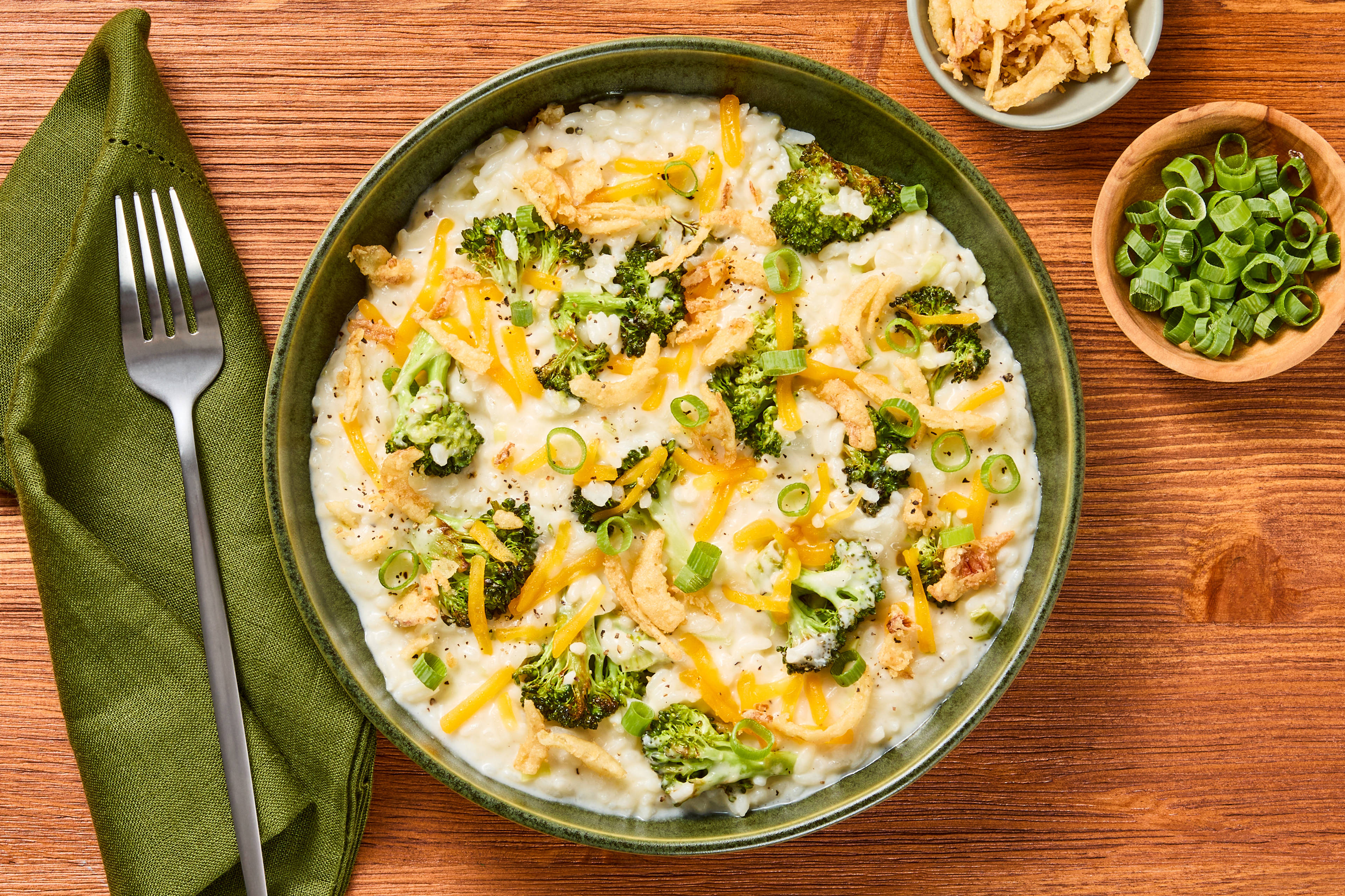 Creamy Double-Cheddar Broccoli Risotto