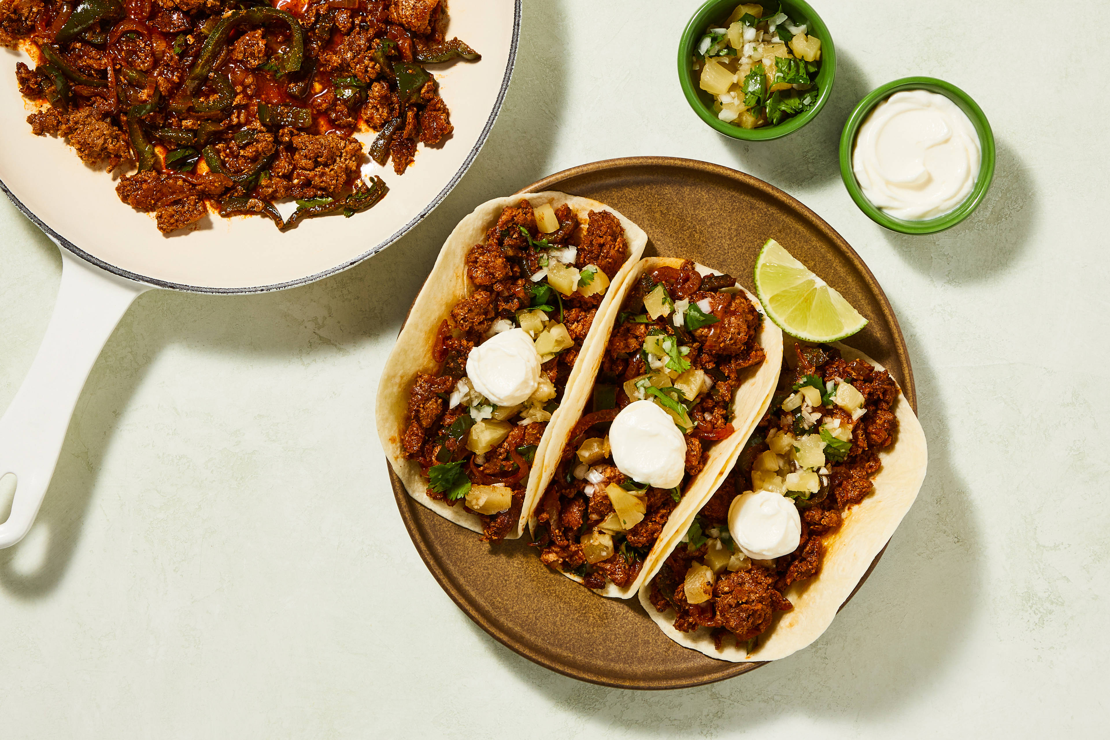 One-Pan Pineapple Salsa Pork Tacos