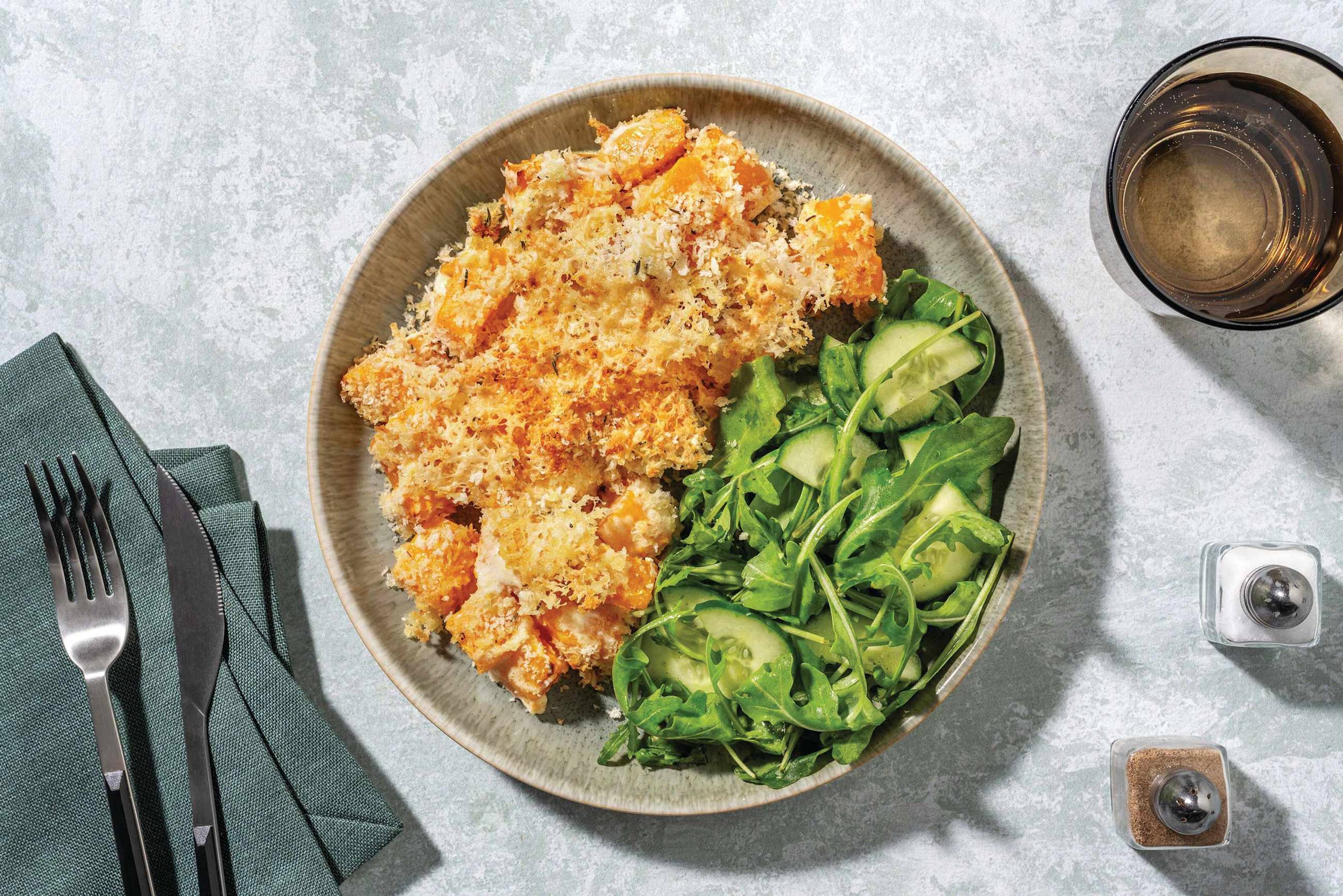 Cheesy Pumpkin & Chilli-Rosemary Gratin