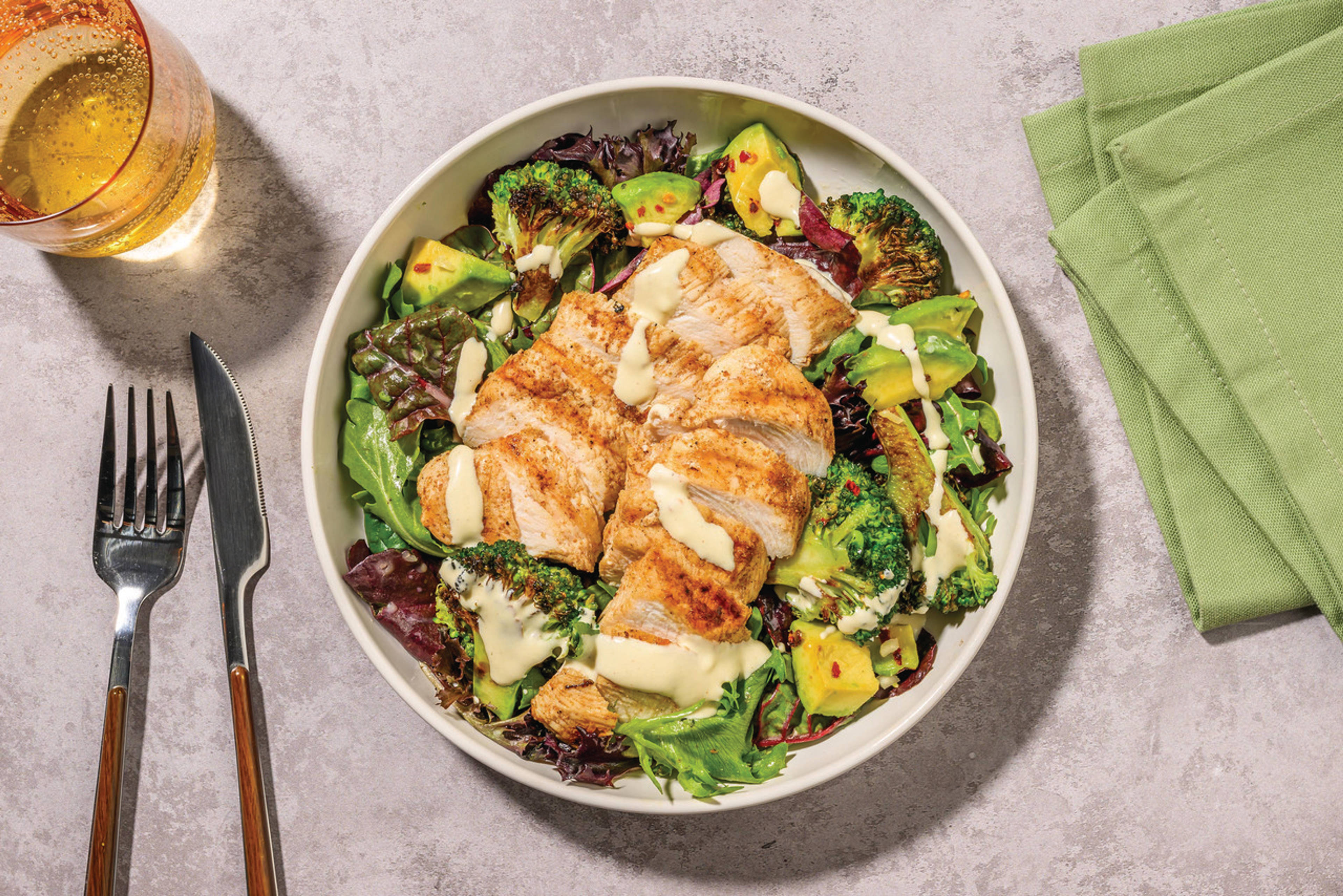 Double Grilled Chicken & Charred Broccoli Salad
