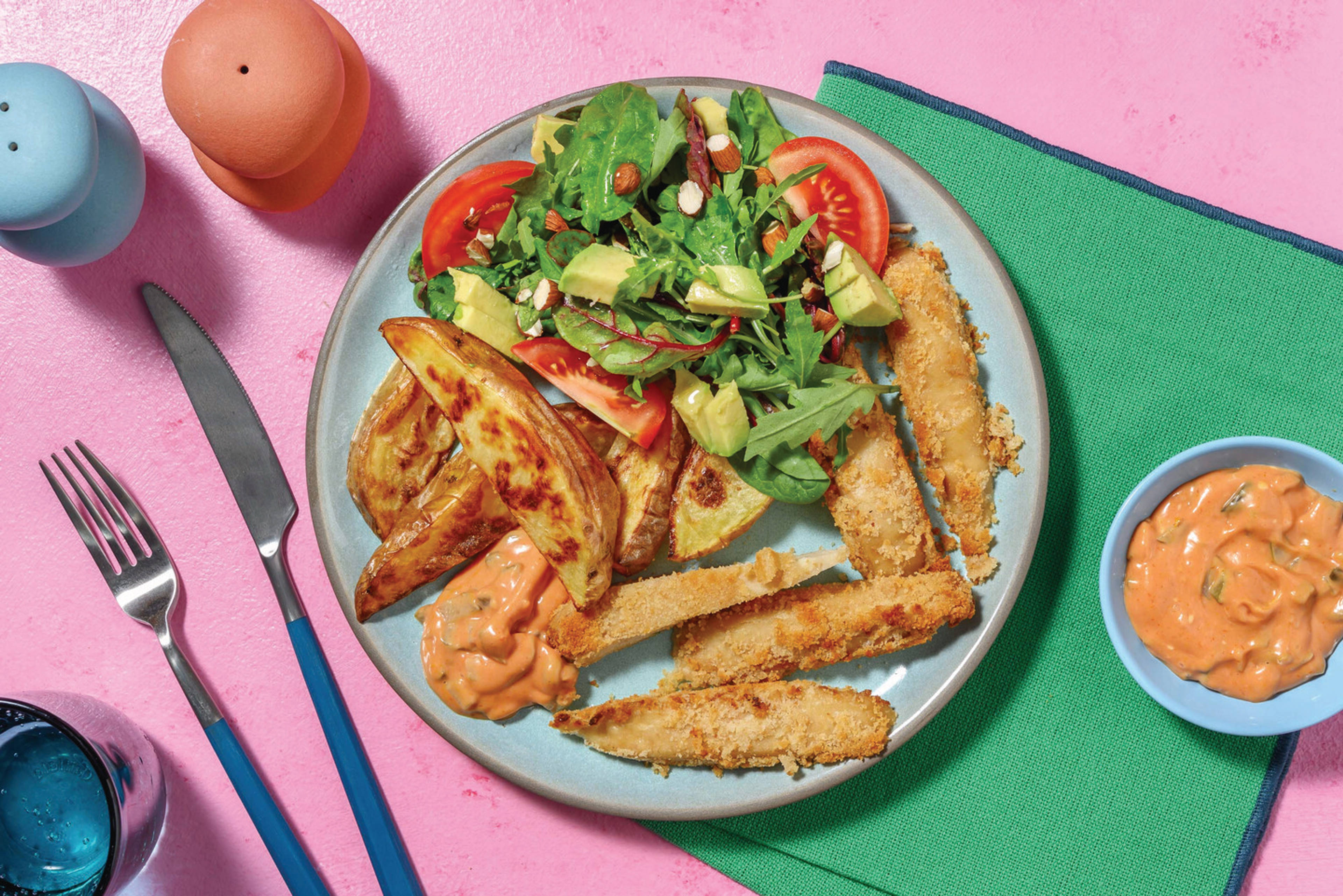 Double Plant-Based Chick'n Tenders & Wedges