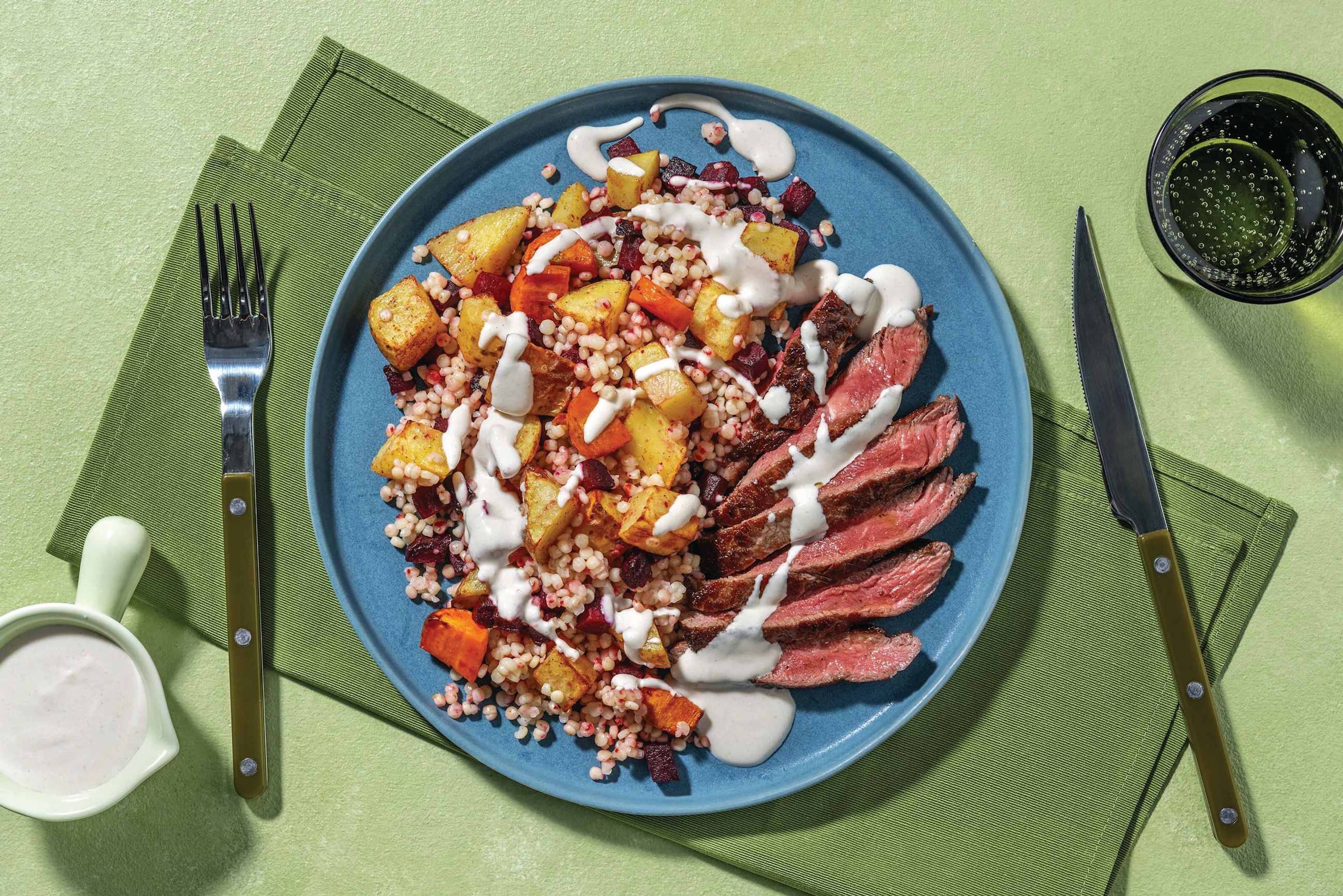Seared Beef & Roast Veggie Pearl Couscous