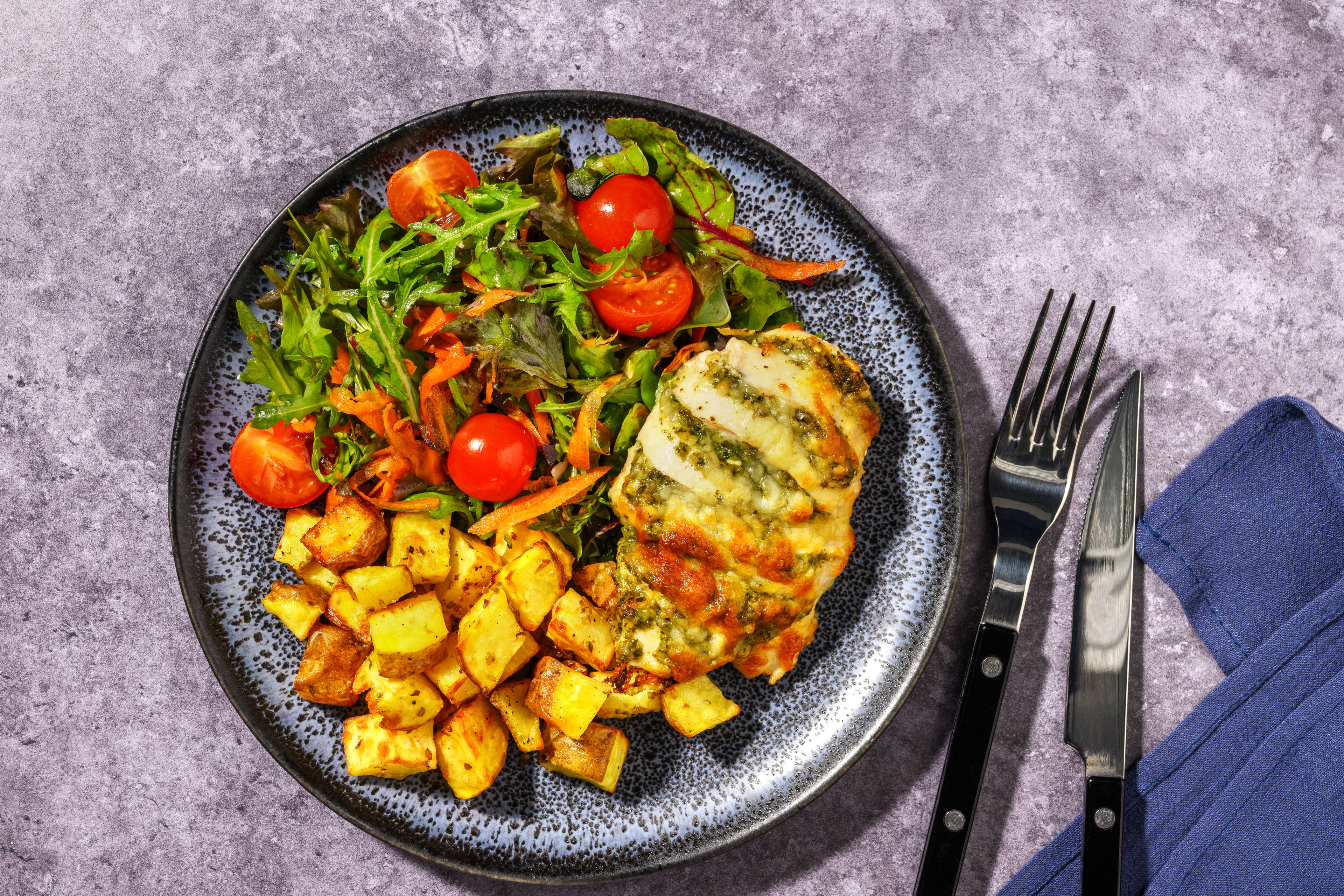 HelloHero: Pesto Hasselback Chicken