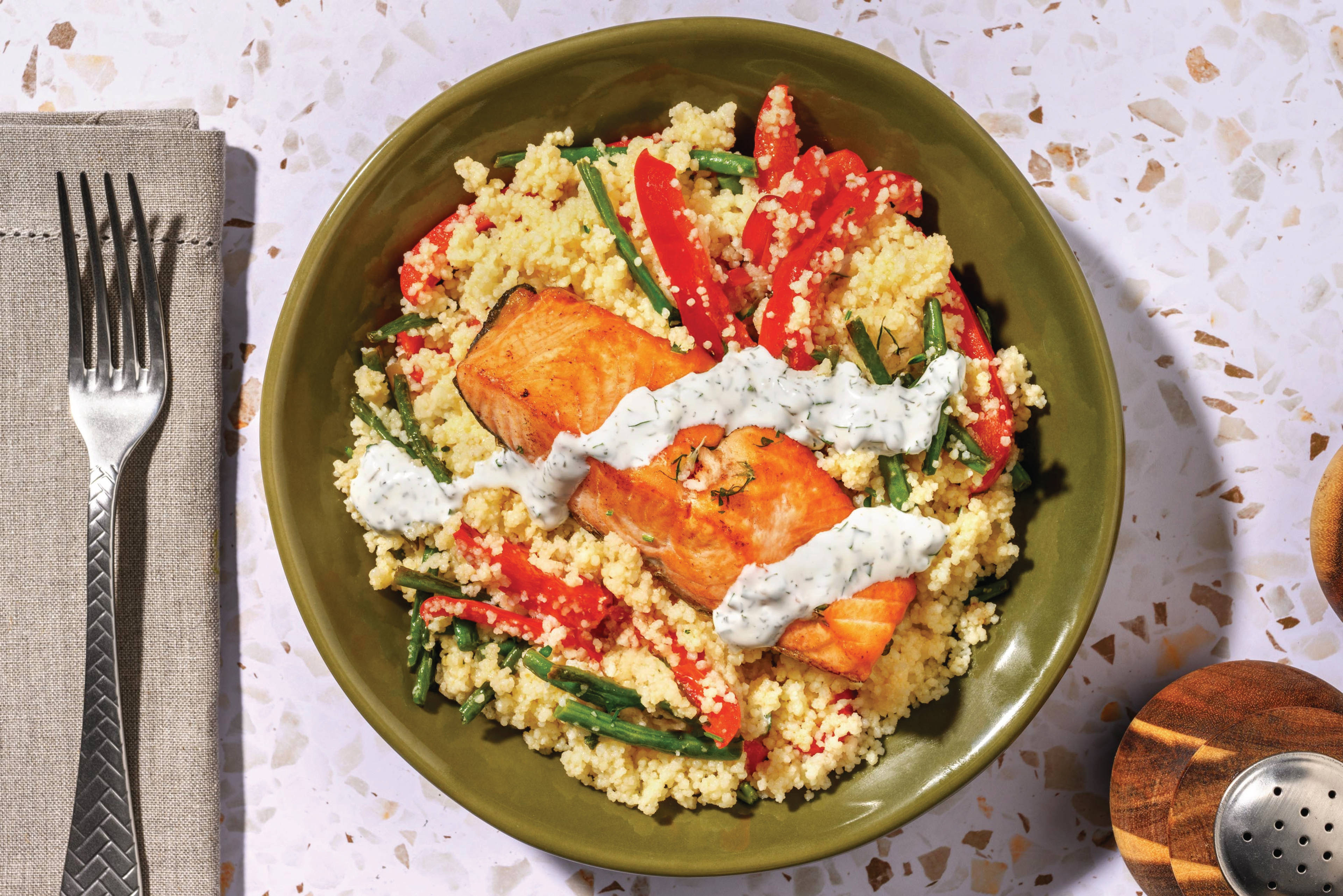 Super Green Salmon Couscous Bowl
