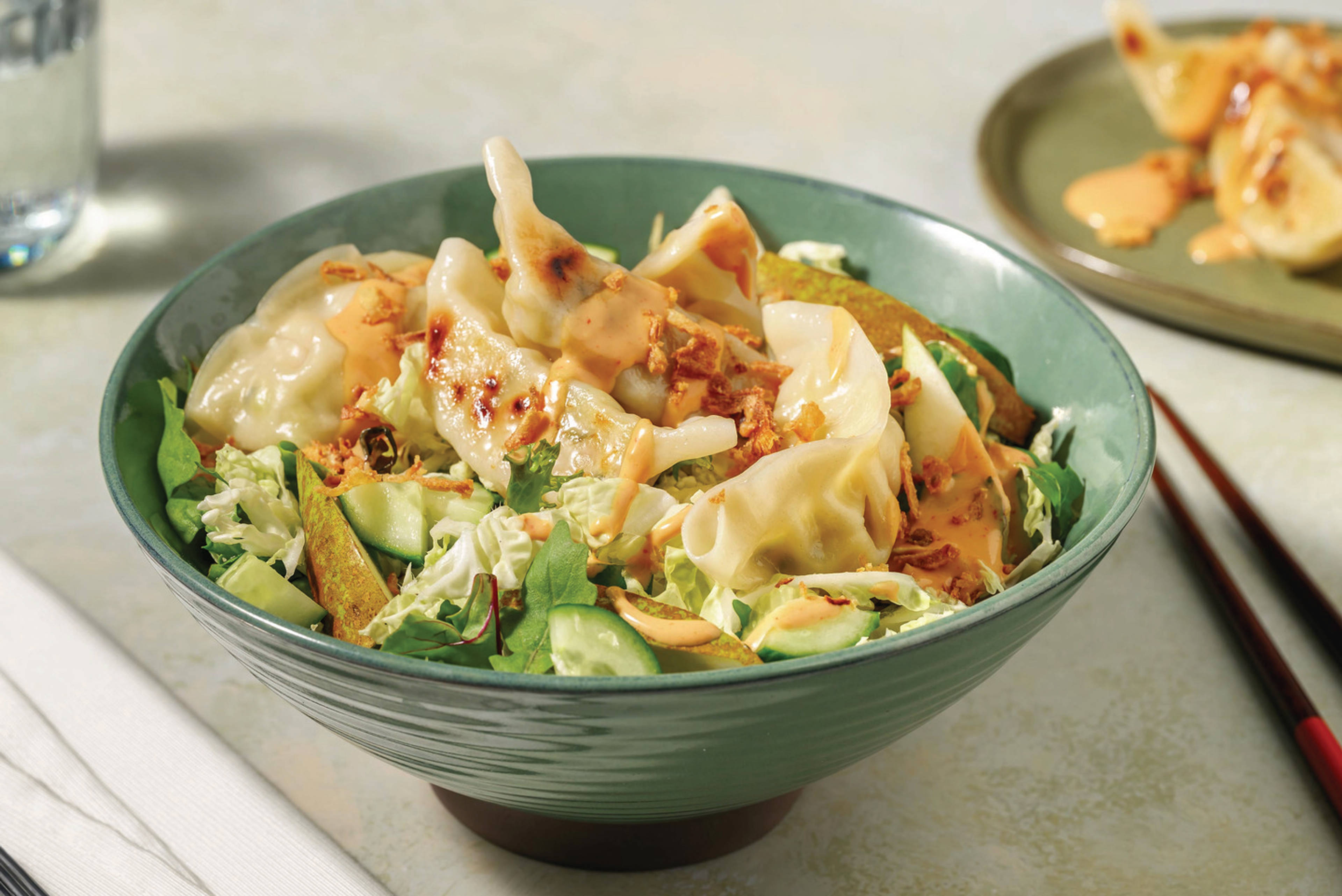 Pork & Chive Potstickers & Ginger Cabbage Salad