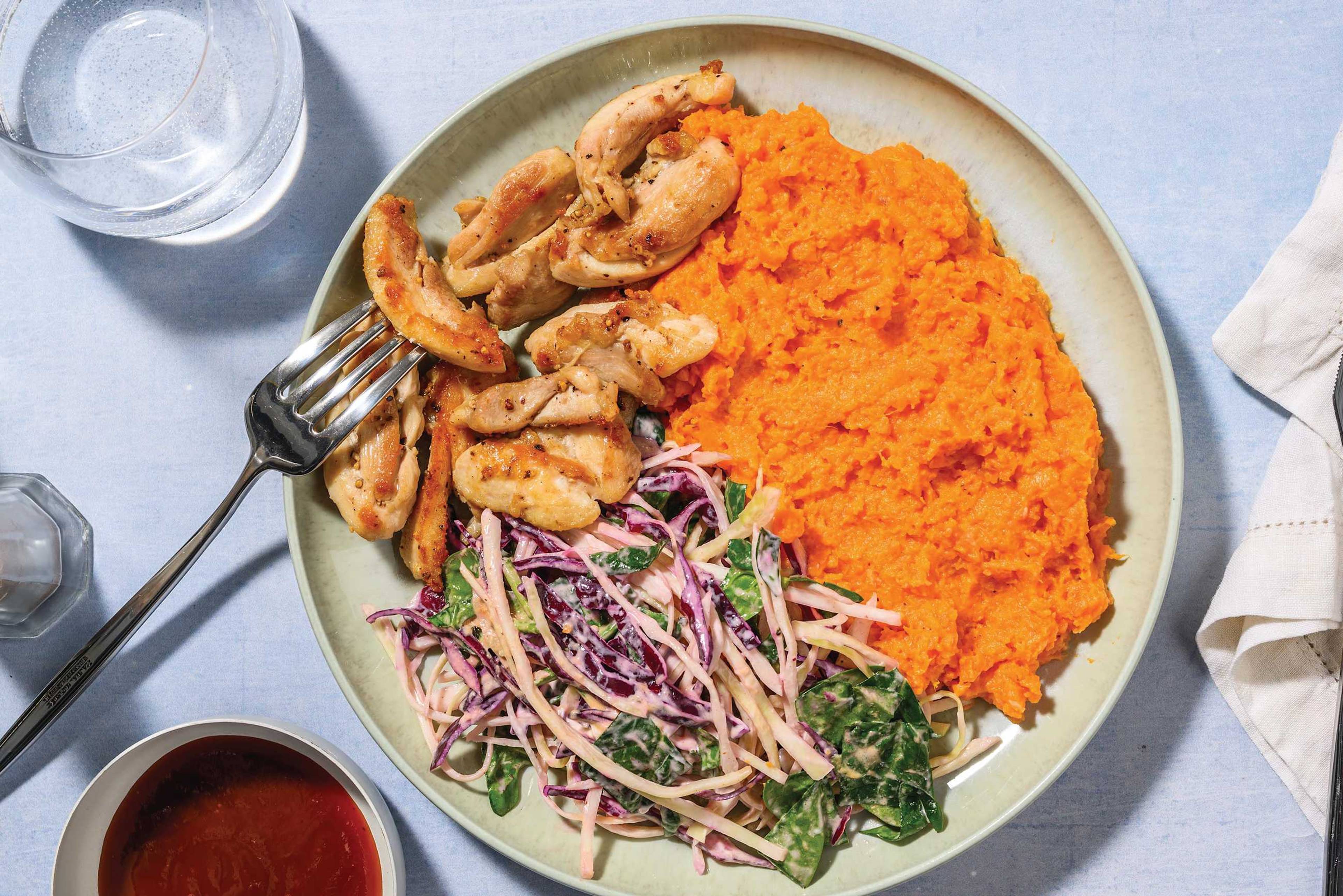 American-Spiced Chicken & Mustard Mash