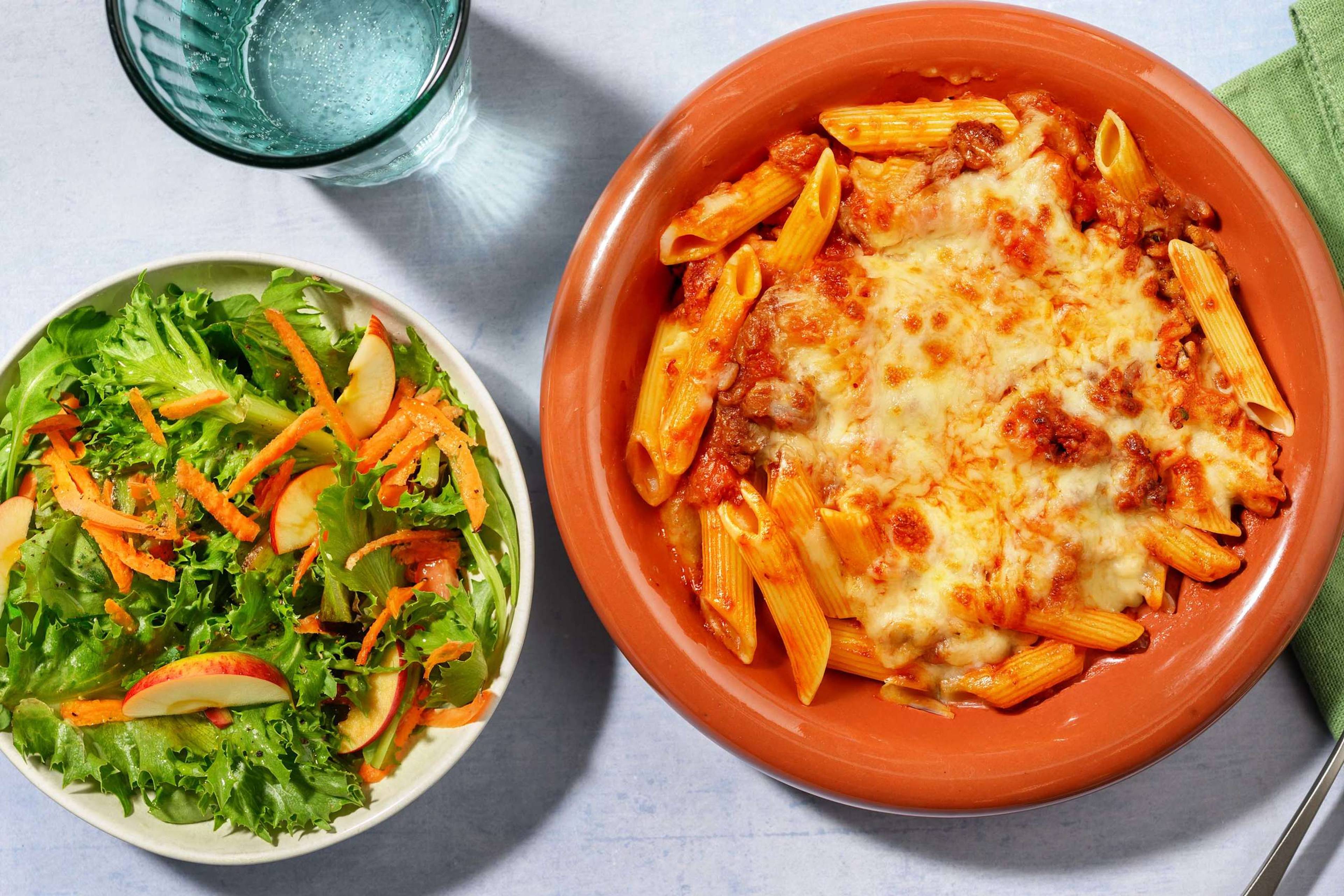 HelloHero: Plant-Based Mince Bolognese Pasta Bake