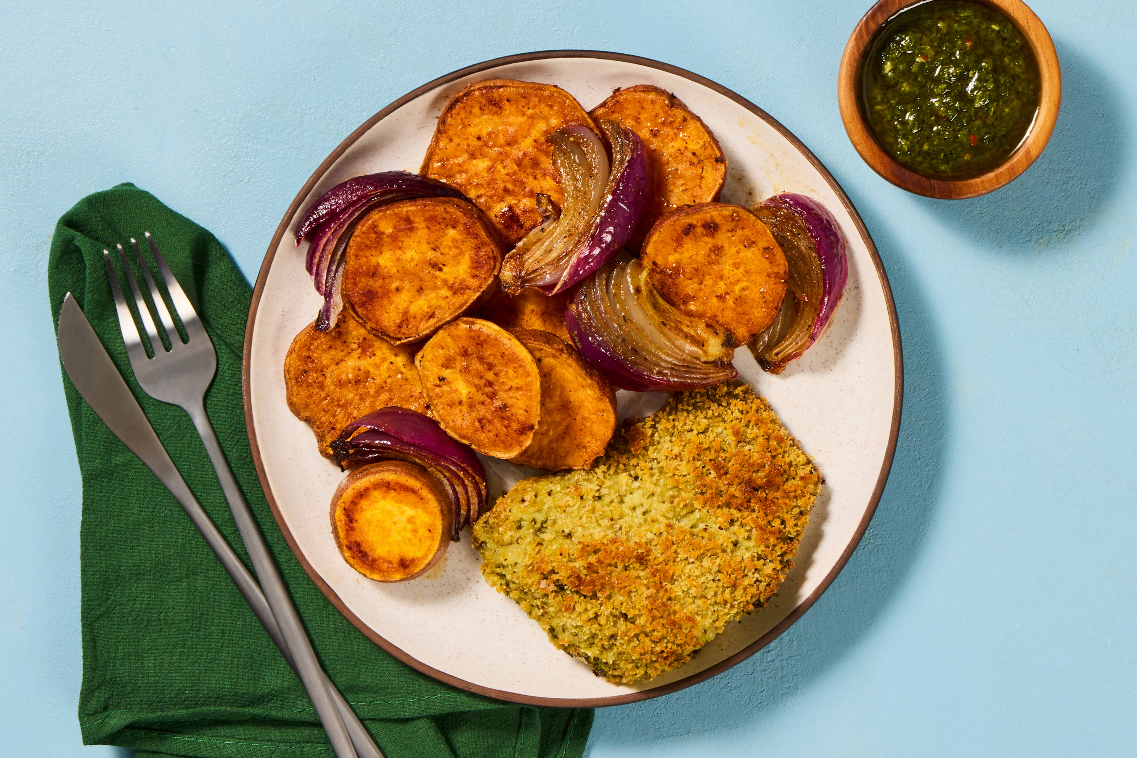 Panko-Crusted Chimichurri Barramundi