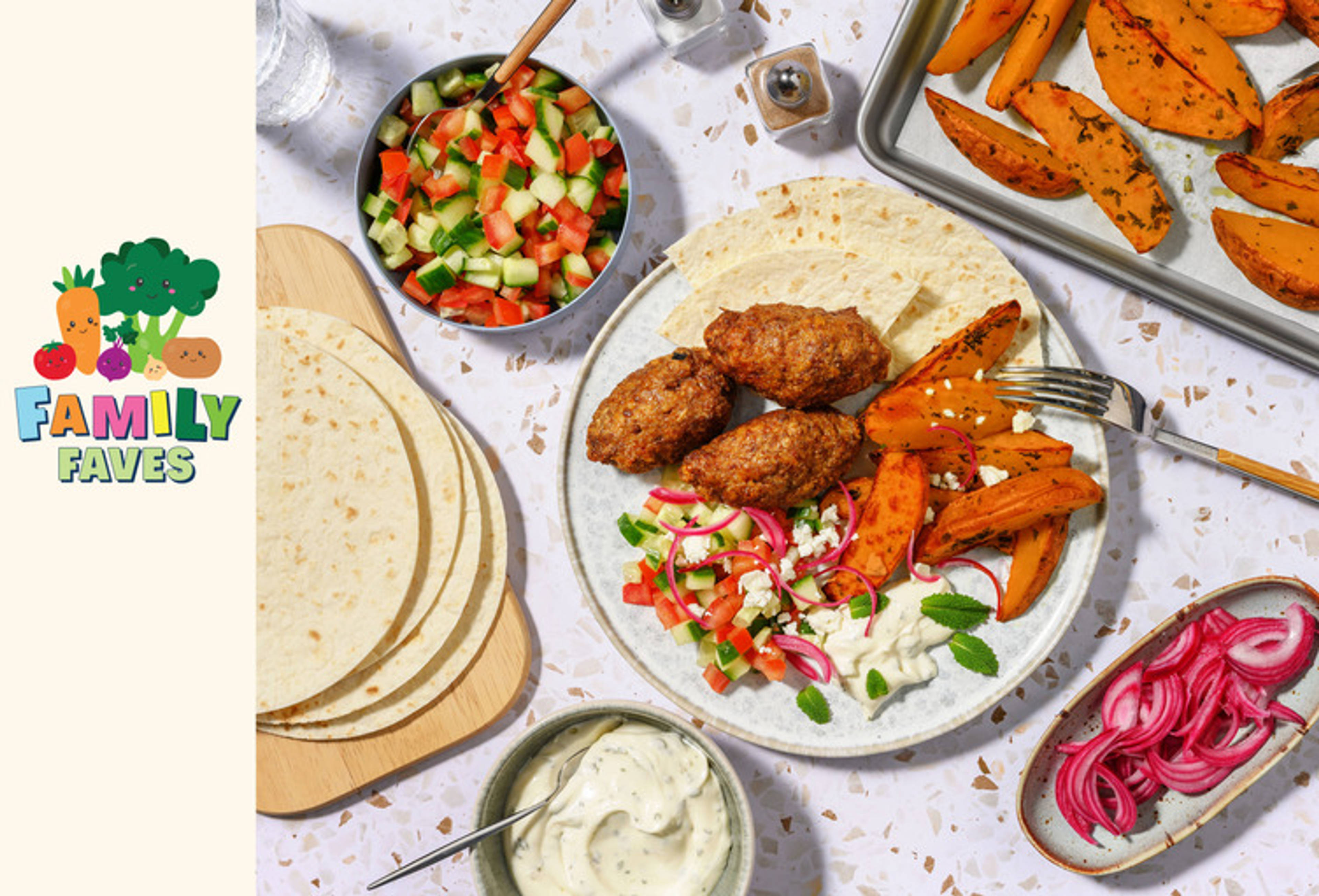 Share-Style Greek Beef Kofta Station 