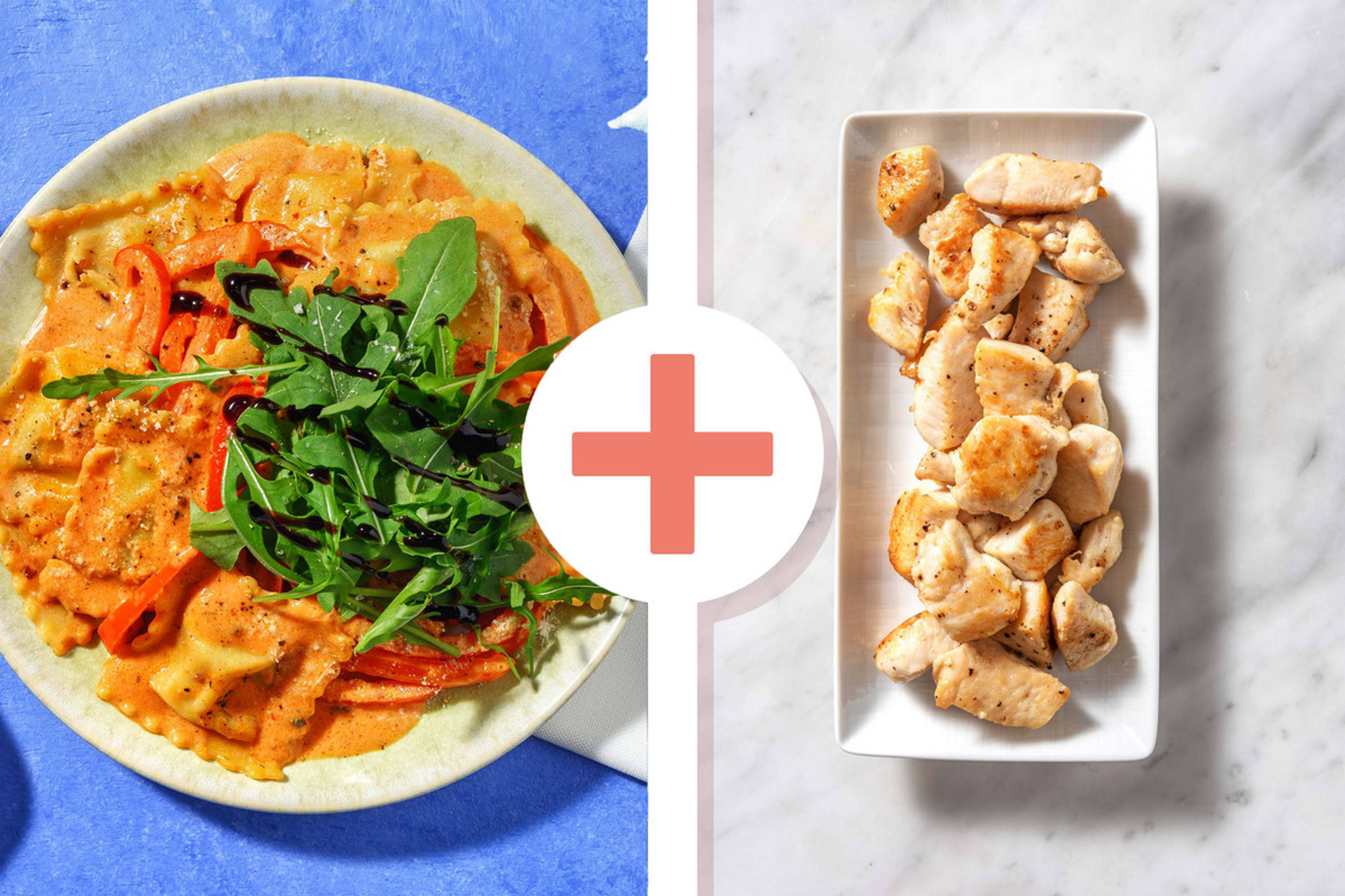 Creamy Cajun Chicken Breast and Spinach & Ricotta Ravioli