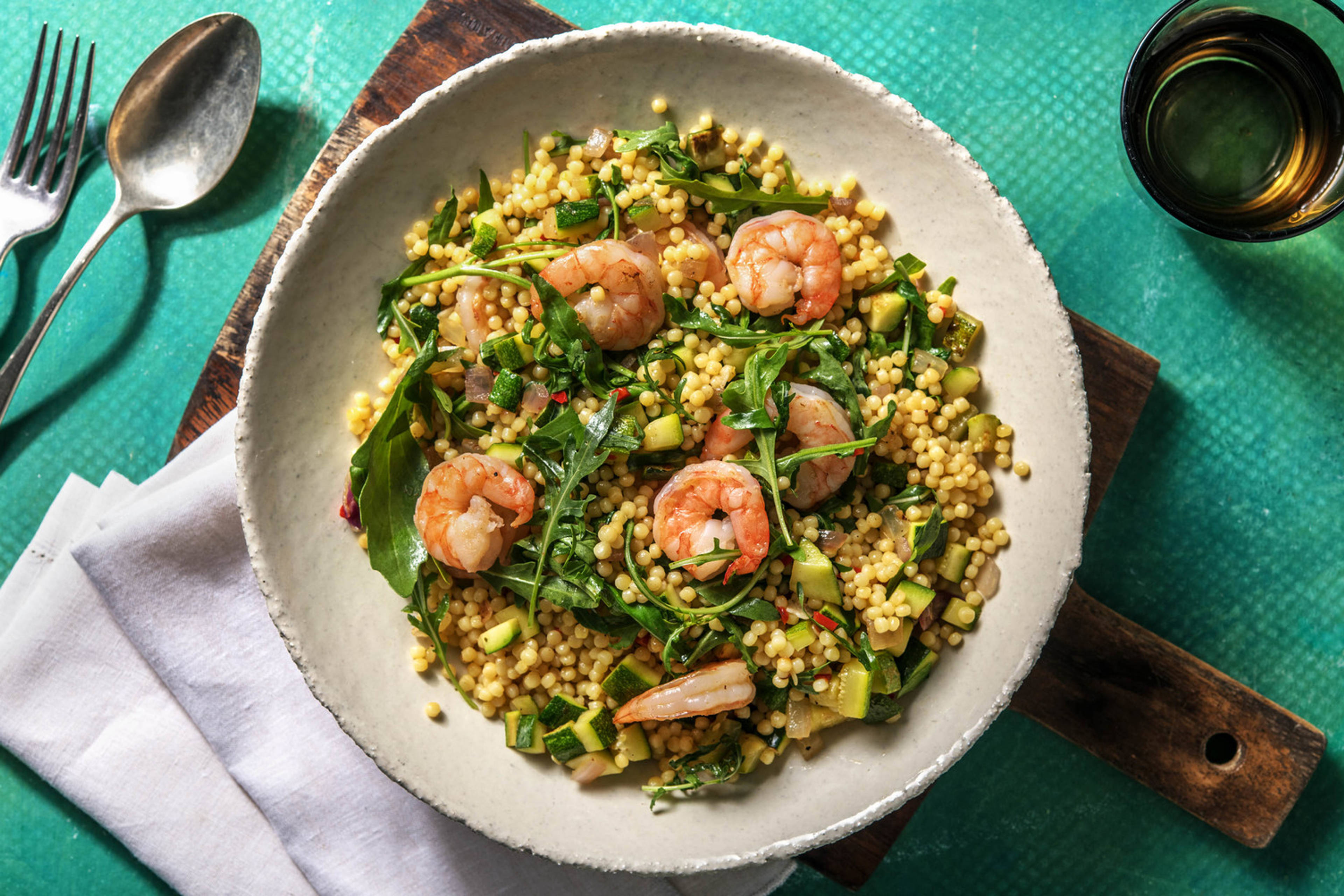 Double Protein - Couscous perlé aux crevettes en double portion à la courgette
