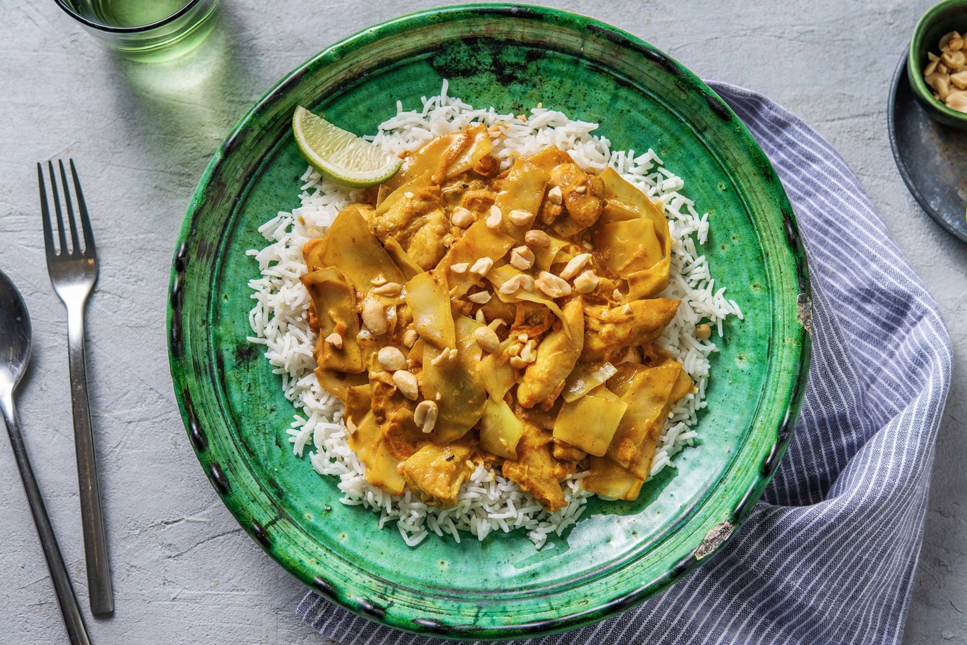 Indonesische zoete curry met kippendij en limoen
