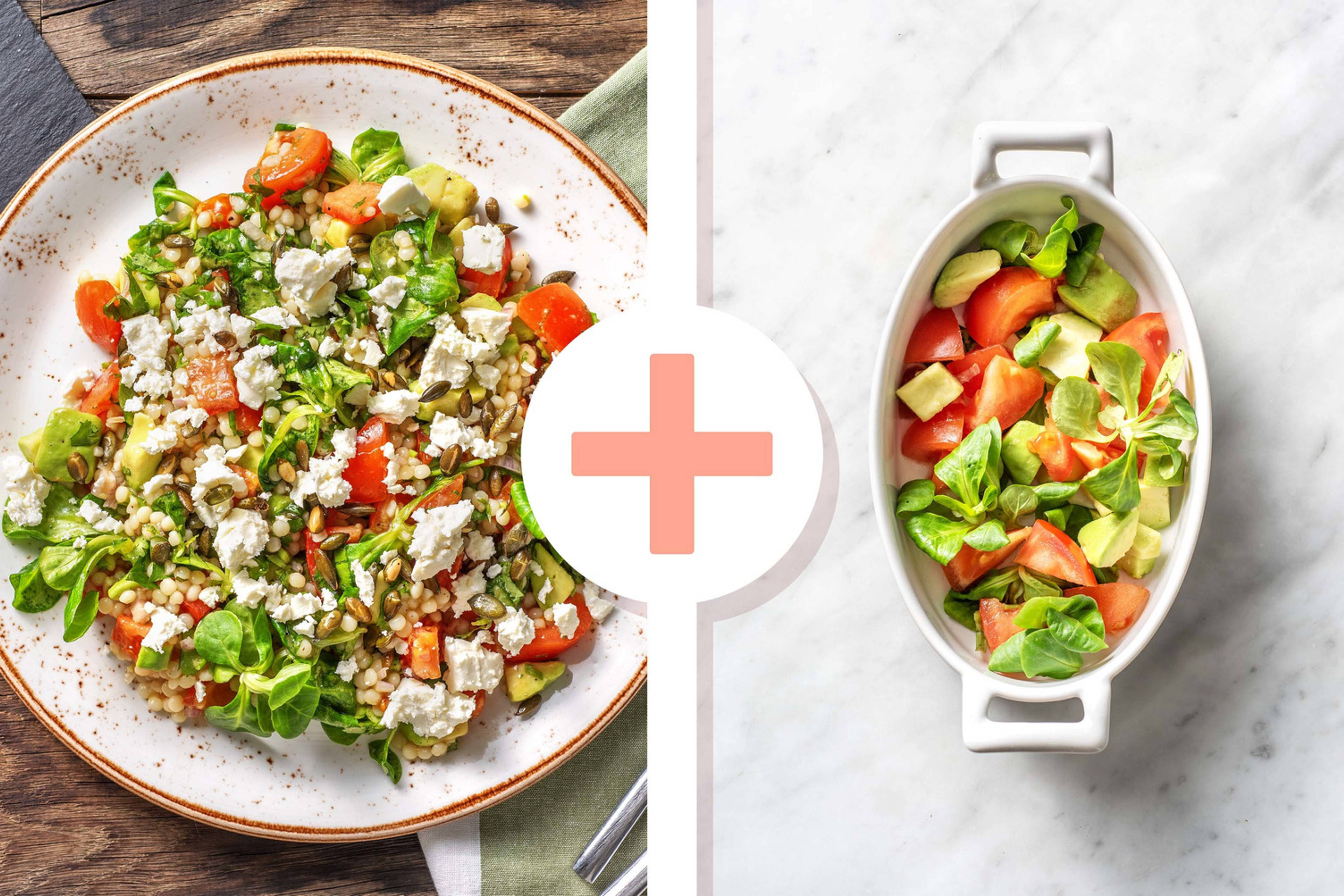 HE veggie - Salade de couscous perlé à l'avocat et à la feta