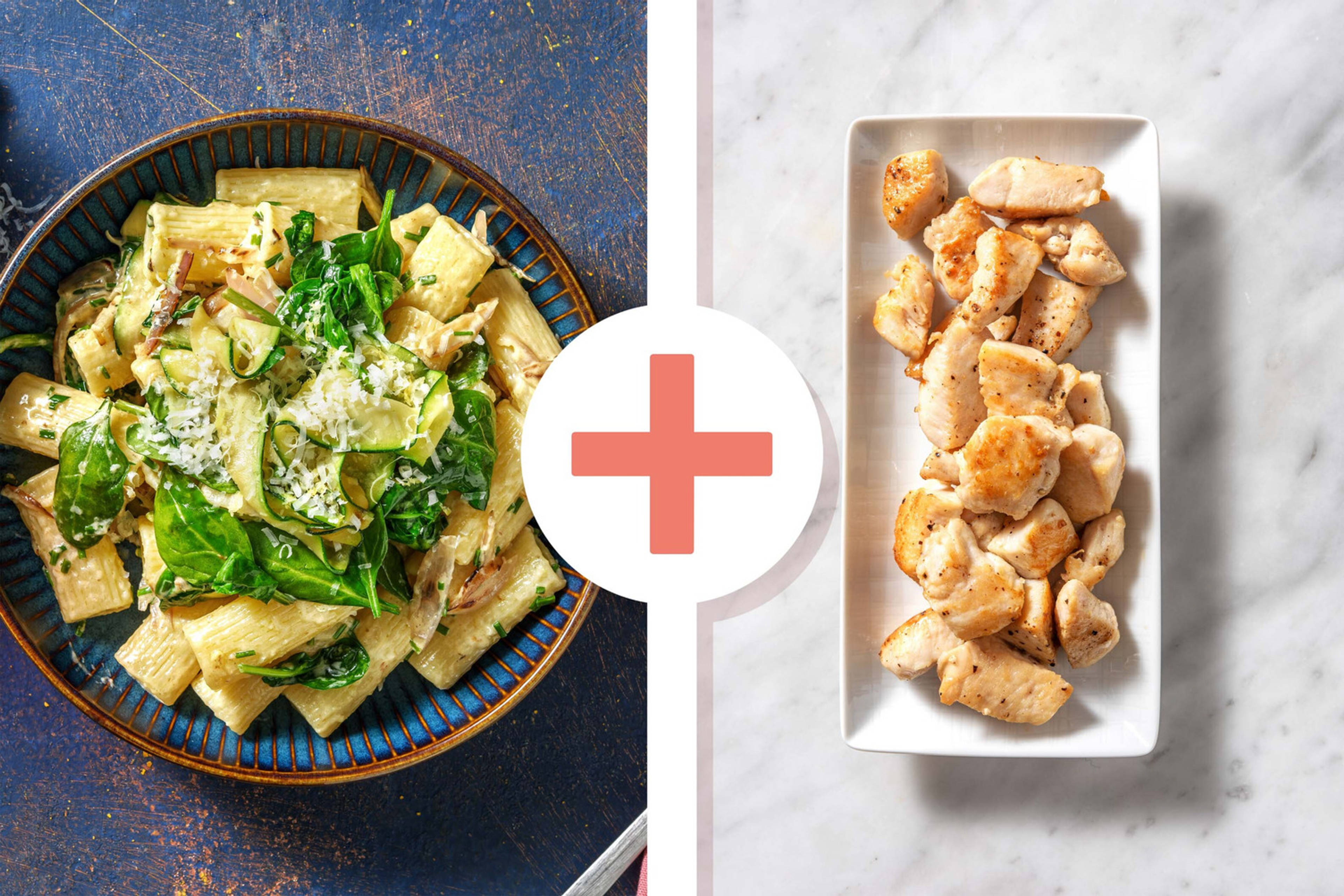 Creamy Rigatoni with Diced Chicken Breast