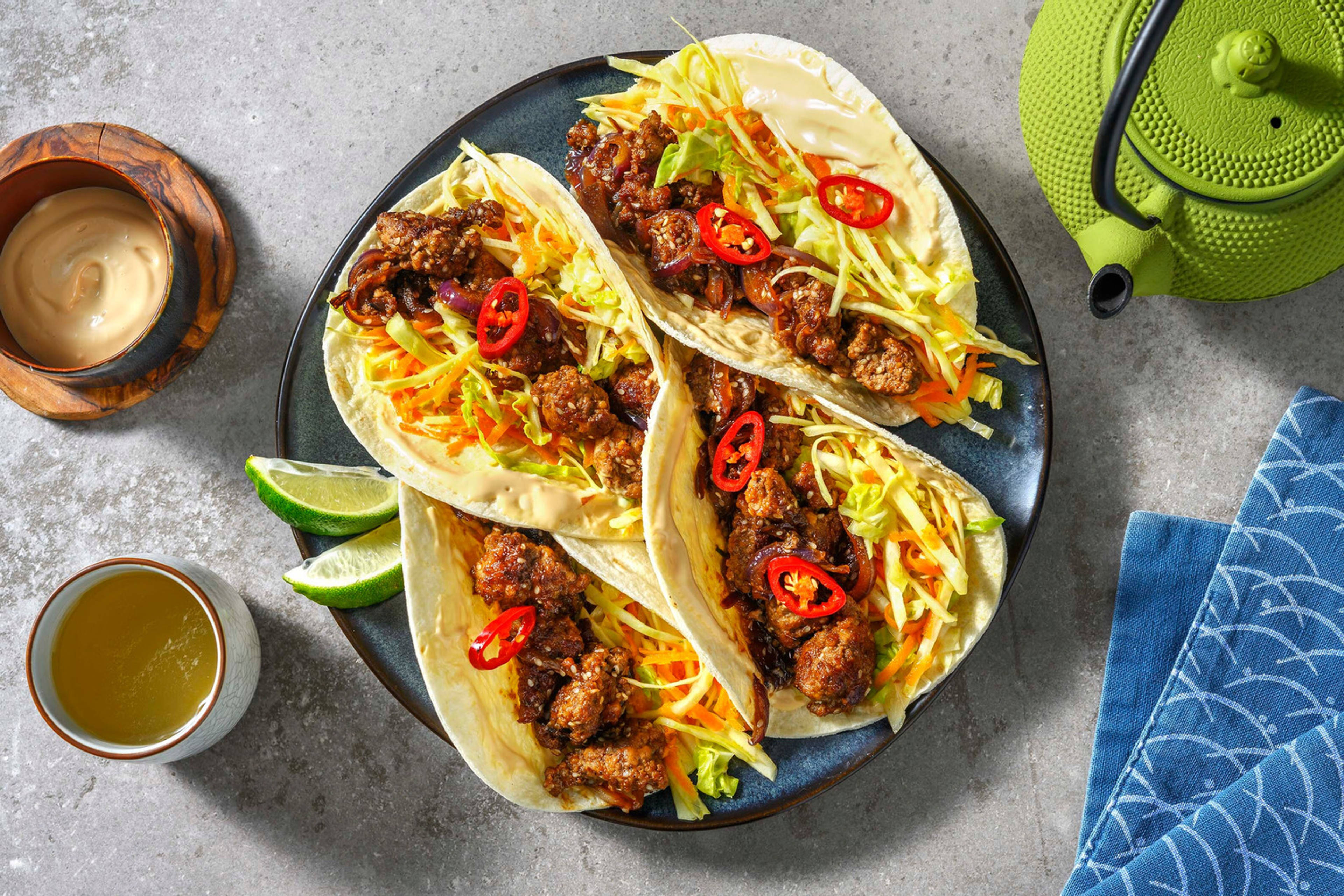 Japanska blandfärstacos