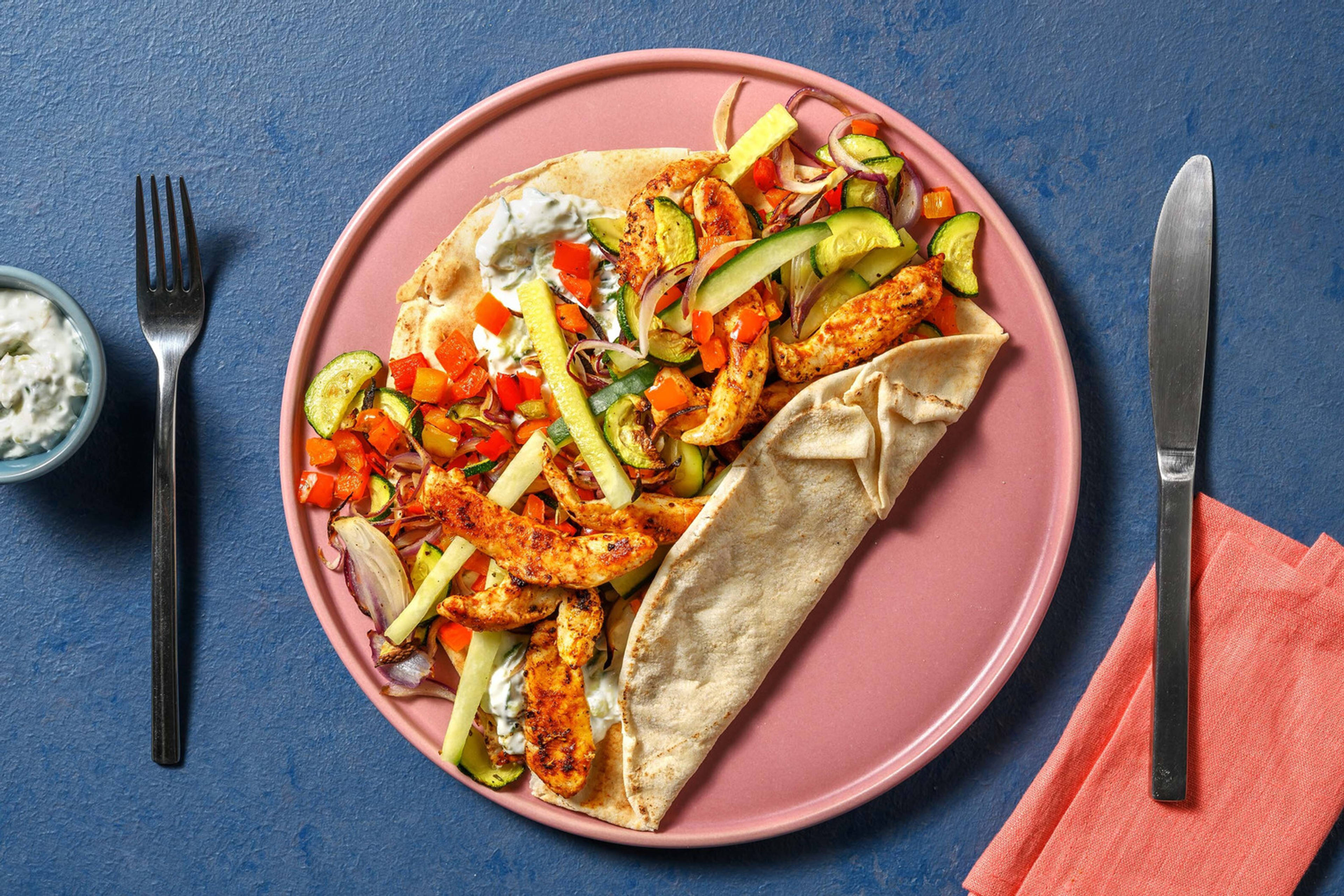 Greek chicken wrap 