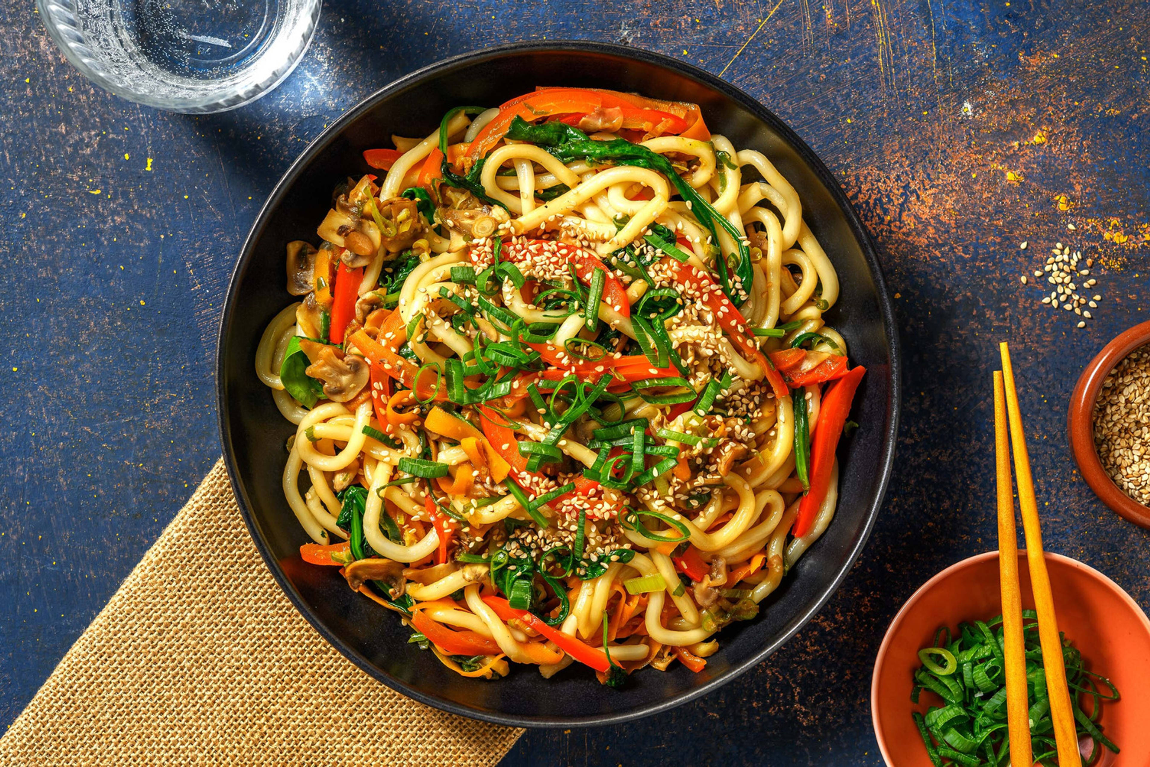 Yaki udon vegetariano