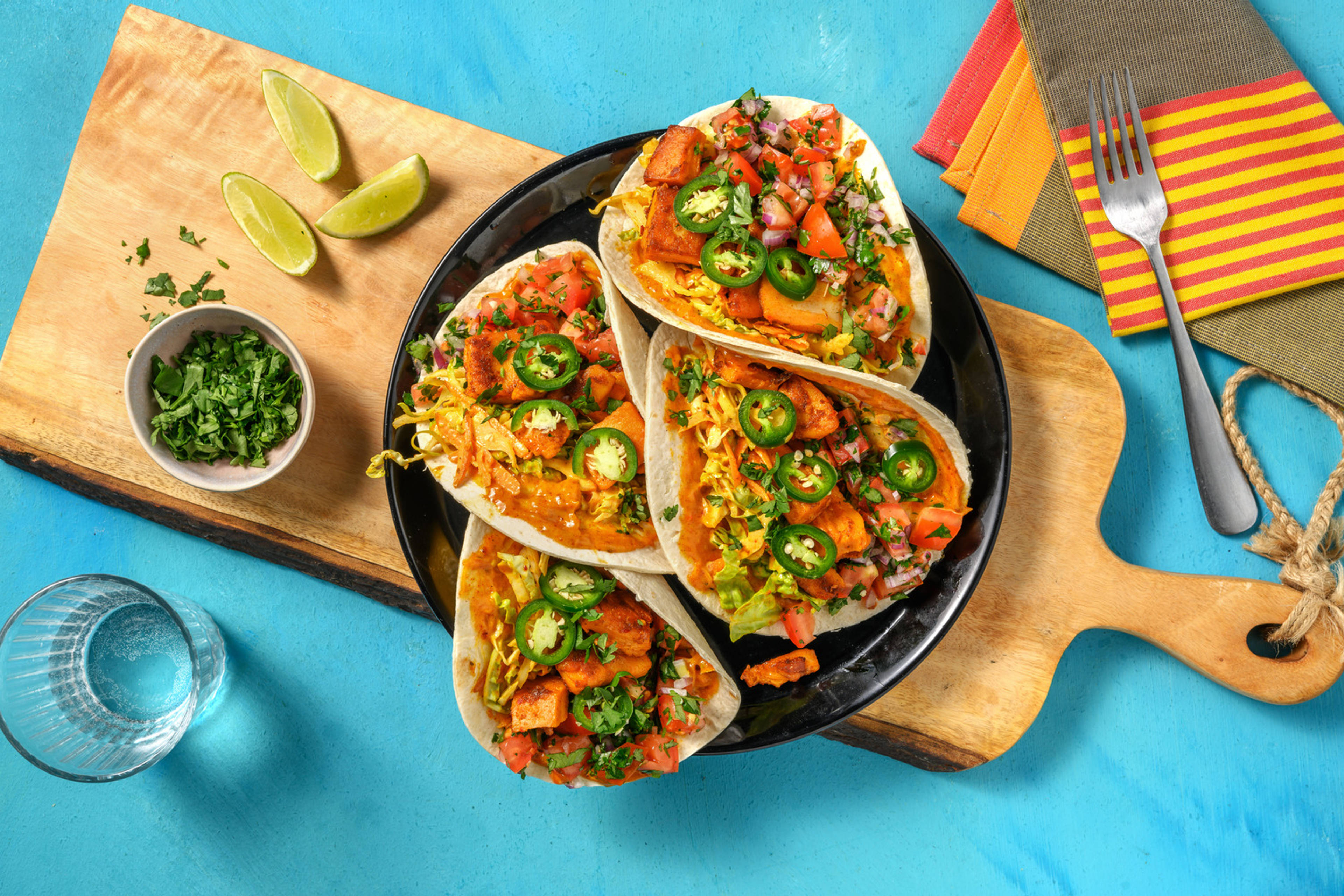 Pulled bean tacos