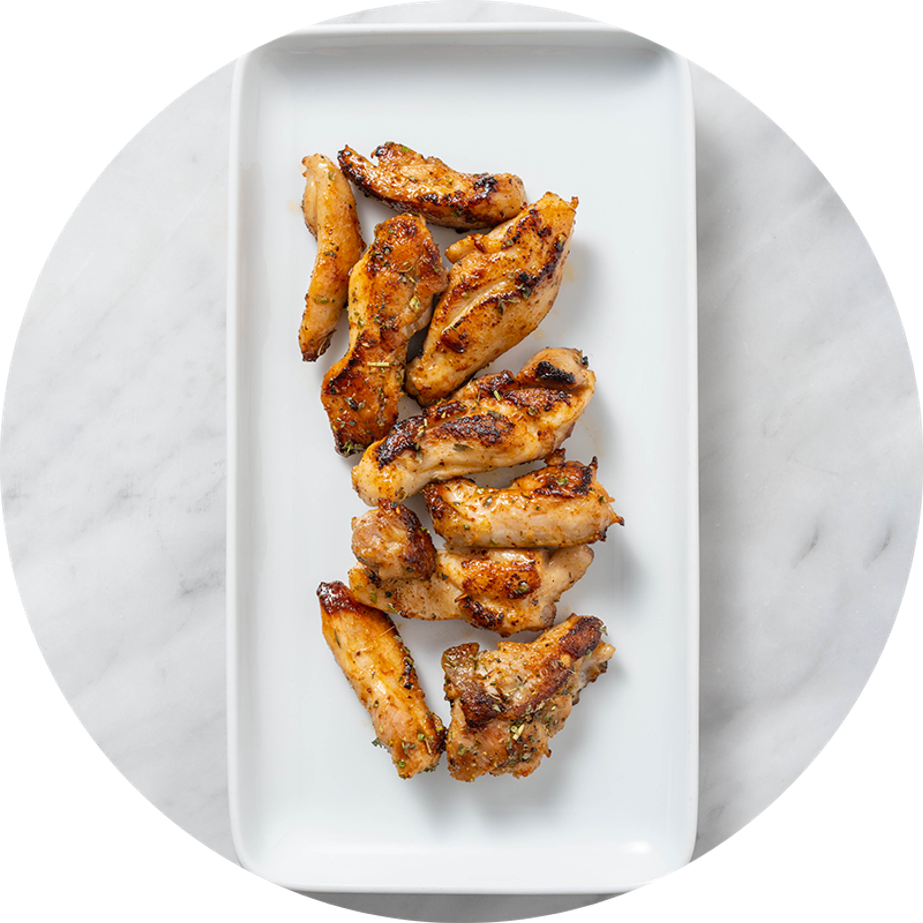 Émincé de cuisses de poulet marinées en extra