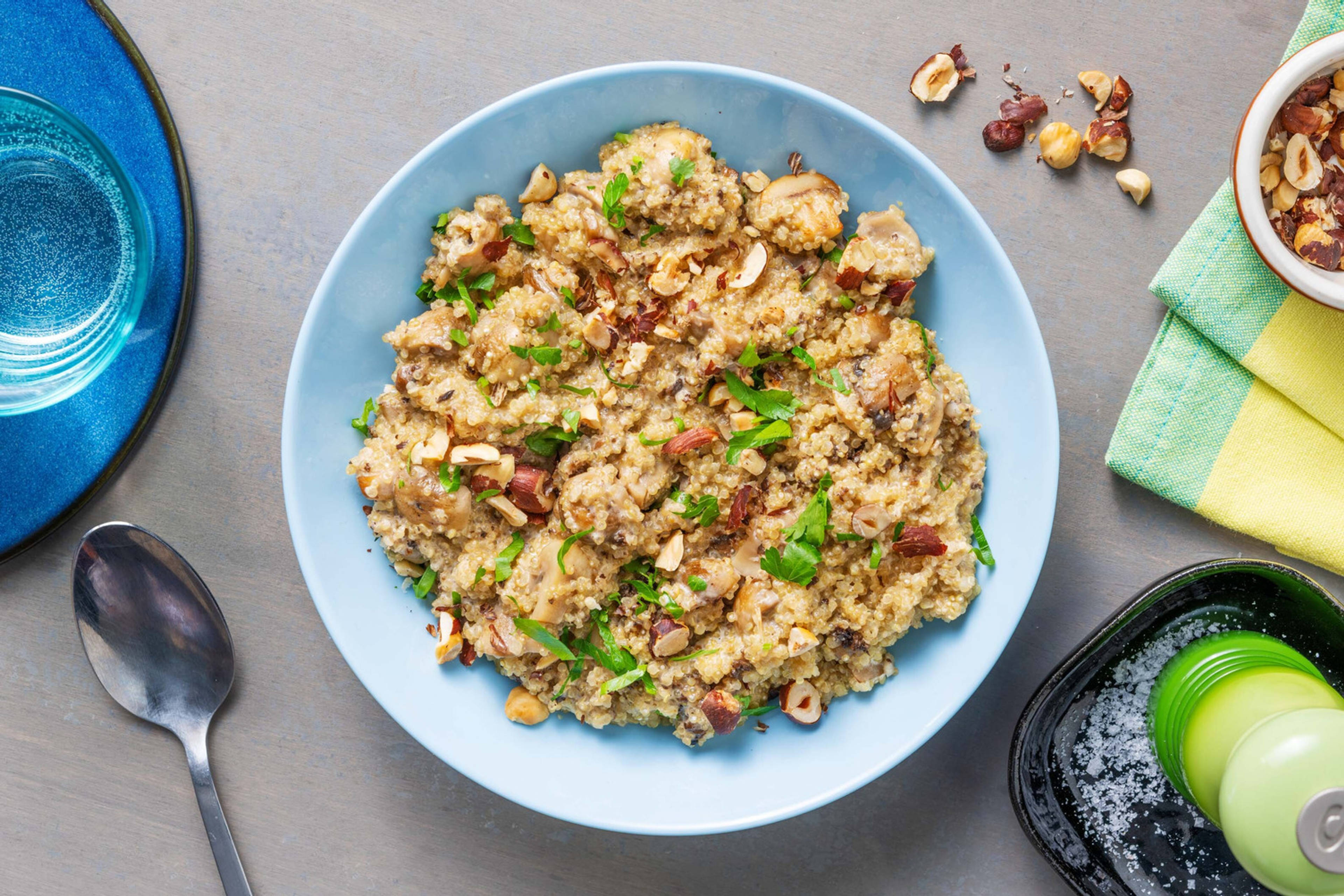 Quinoa crémeux aux champignons façon risotto