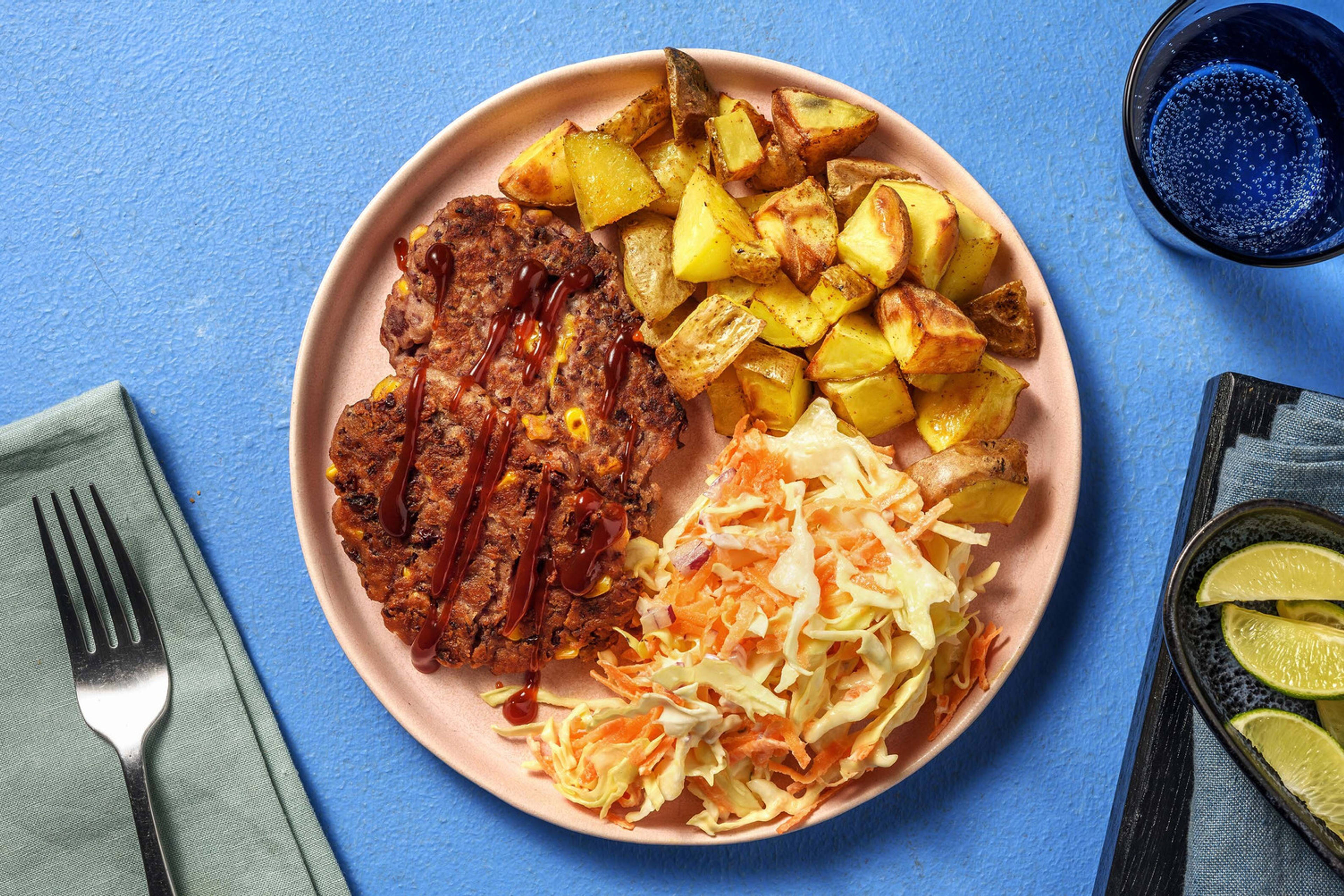 Vegetariske BBQ-fritters