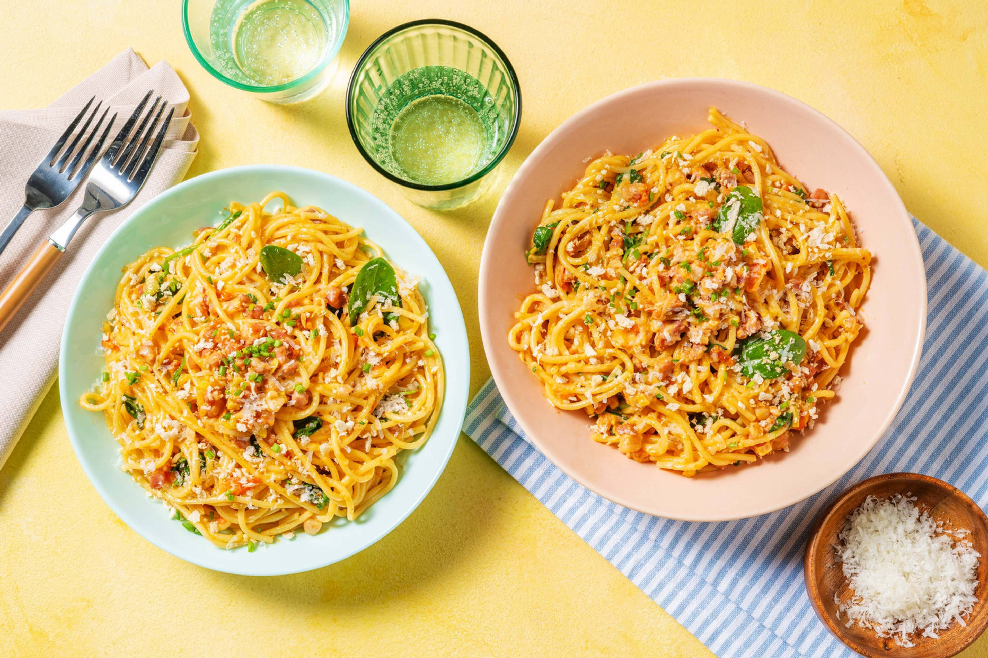 Krämig baconpasta
