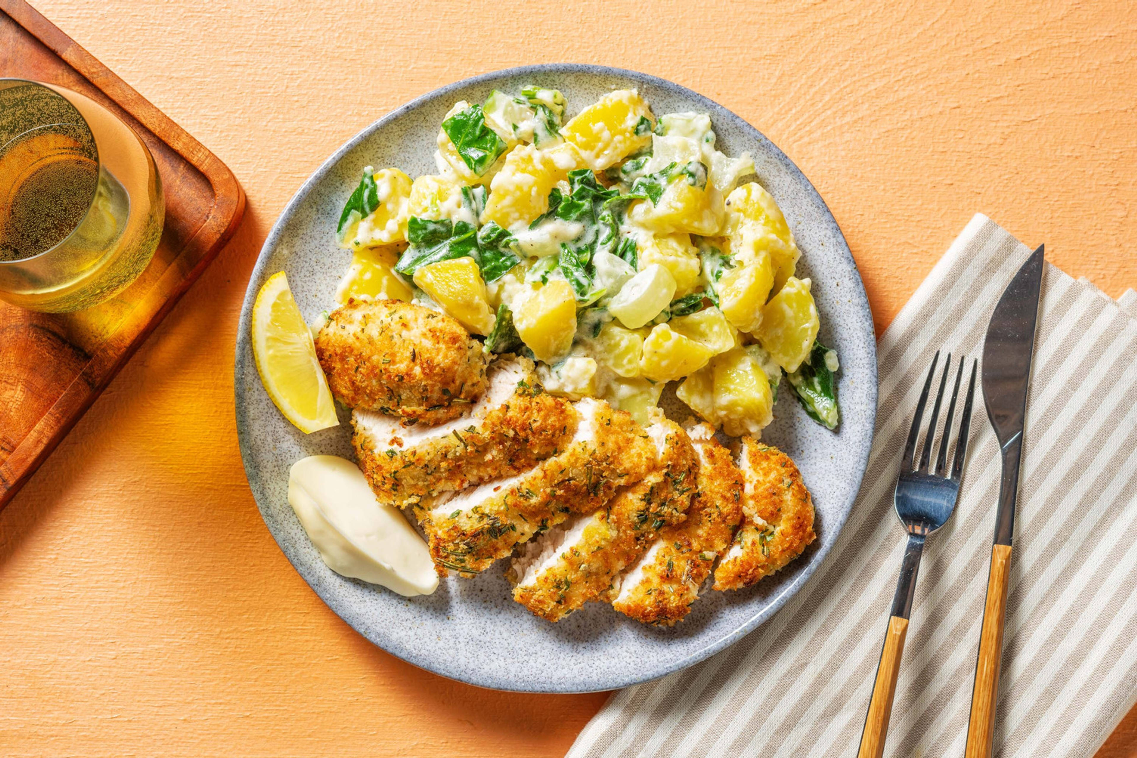 Pollo in crosta di timo e rosmarino