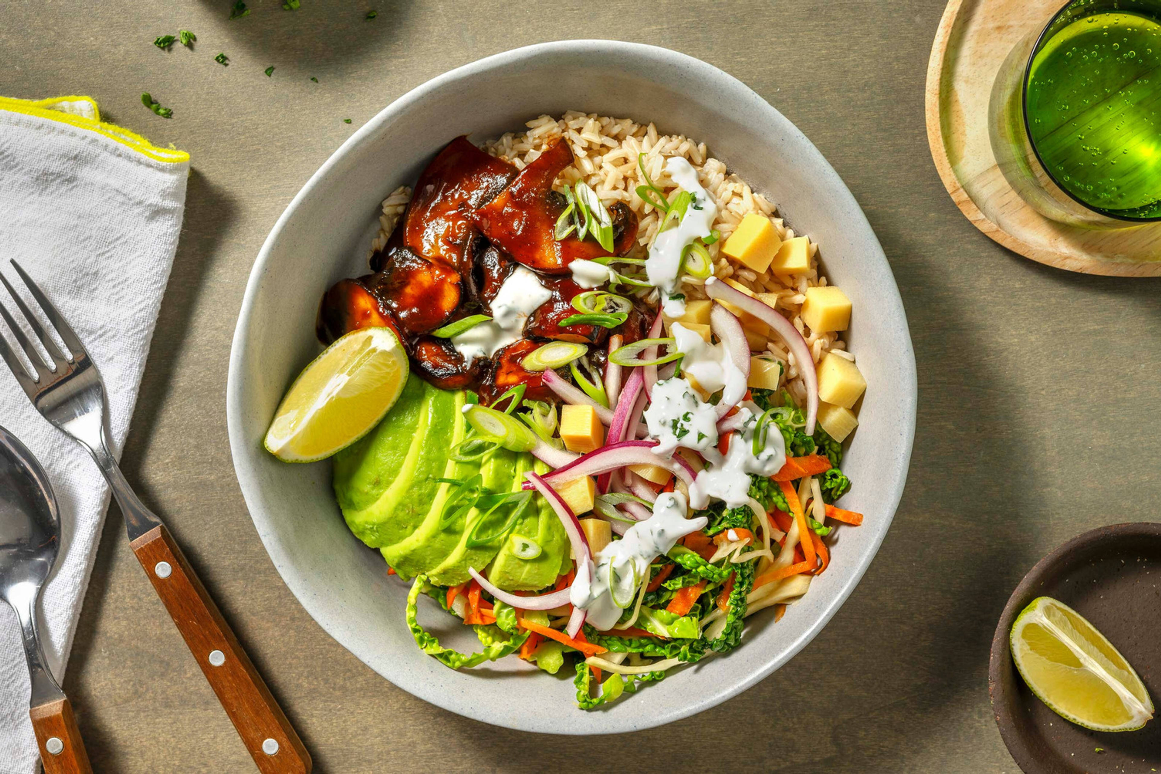BBQ-stegt svampebowl 