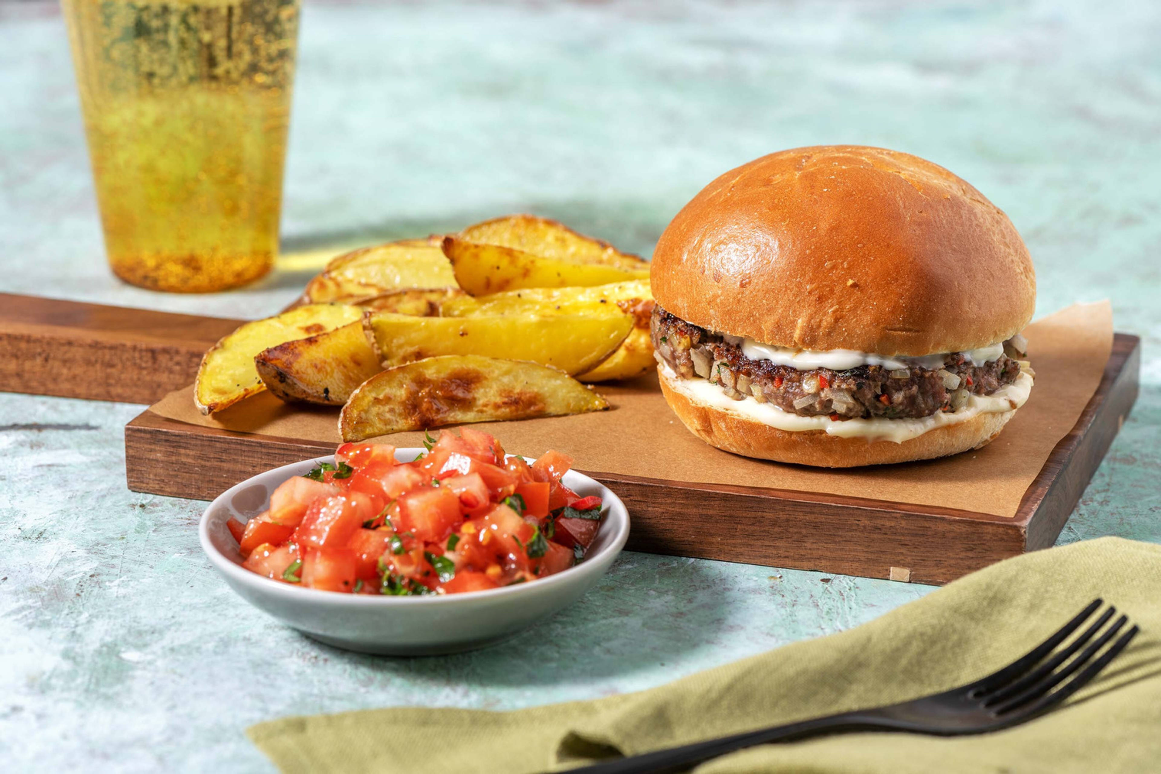 Hamburger di carne al prezzemolo e origano
