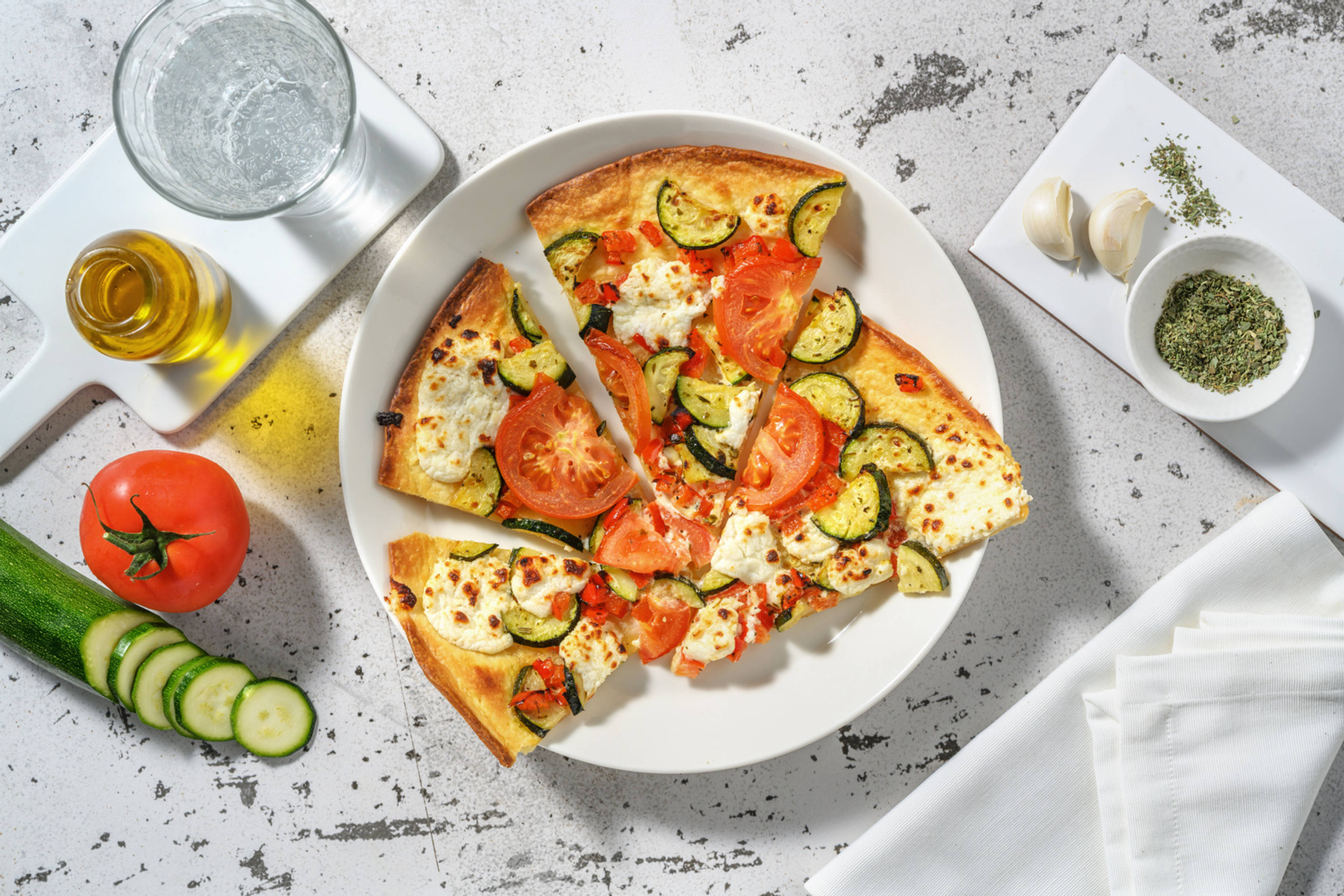 Tarte fine au chèvre & légumes d'été