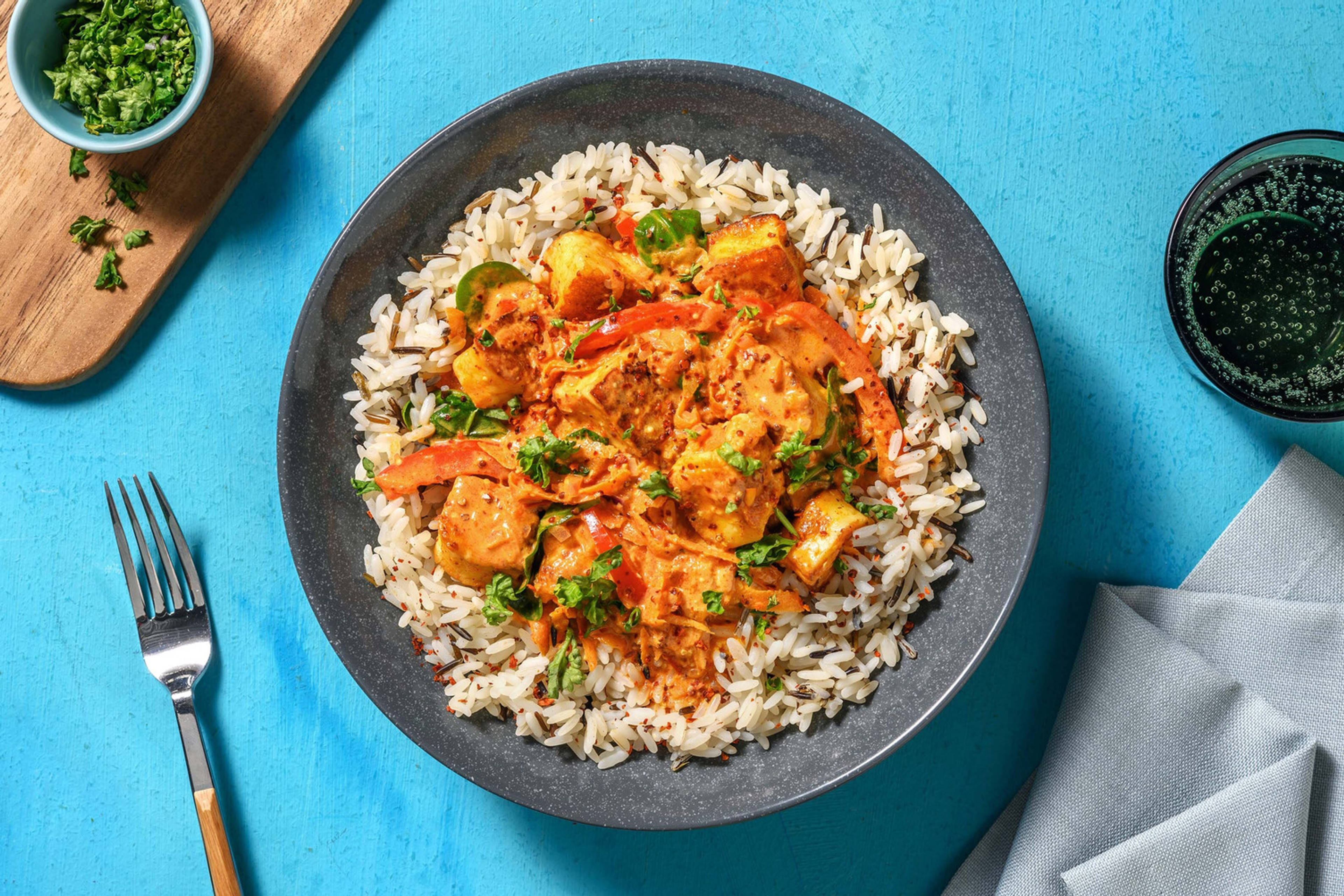 Varm halloumi-stroganoff