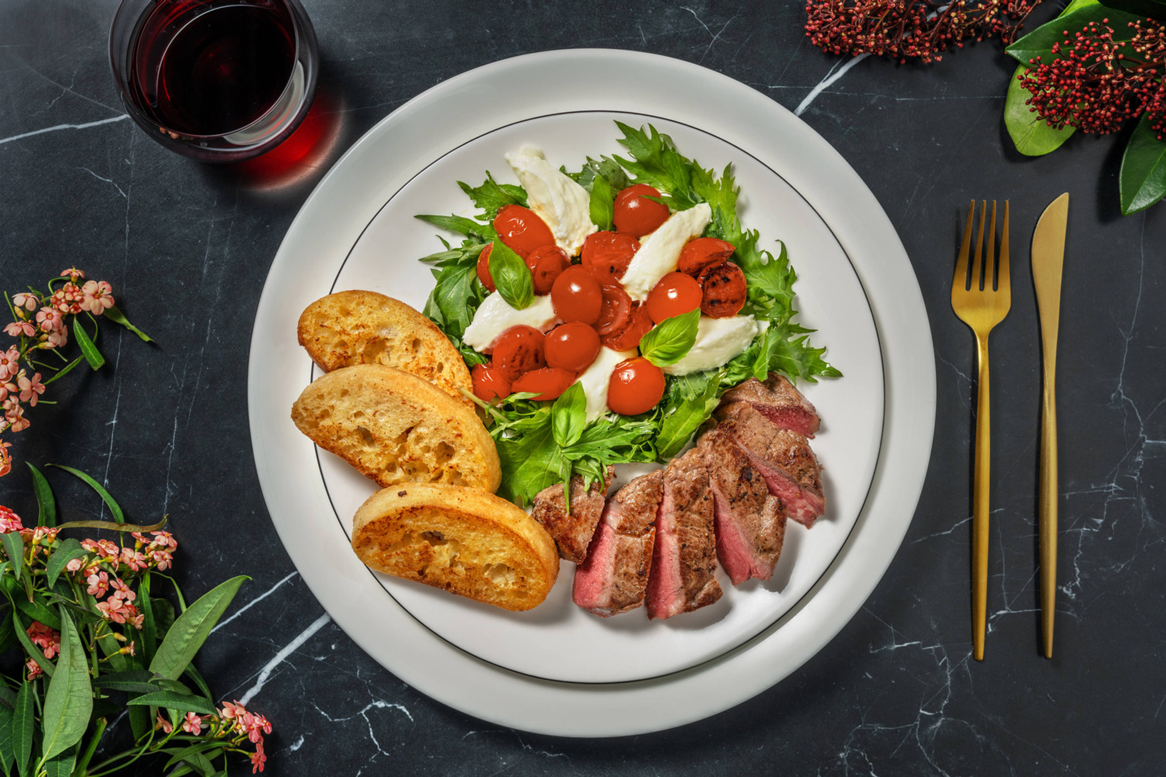Tagliata di manzo e burrata pugliese