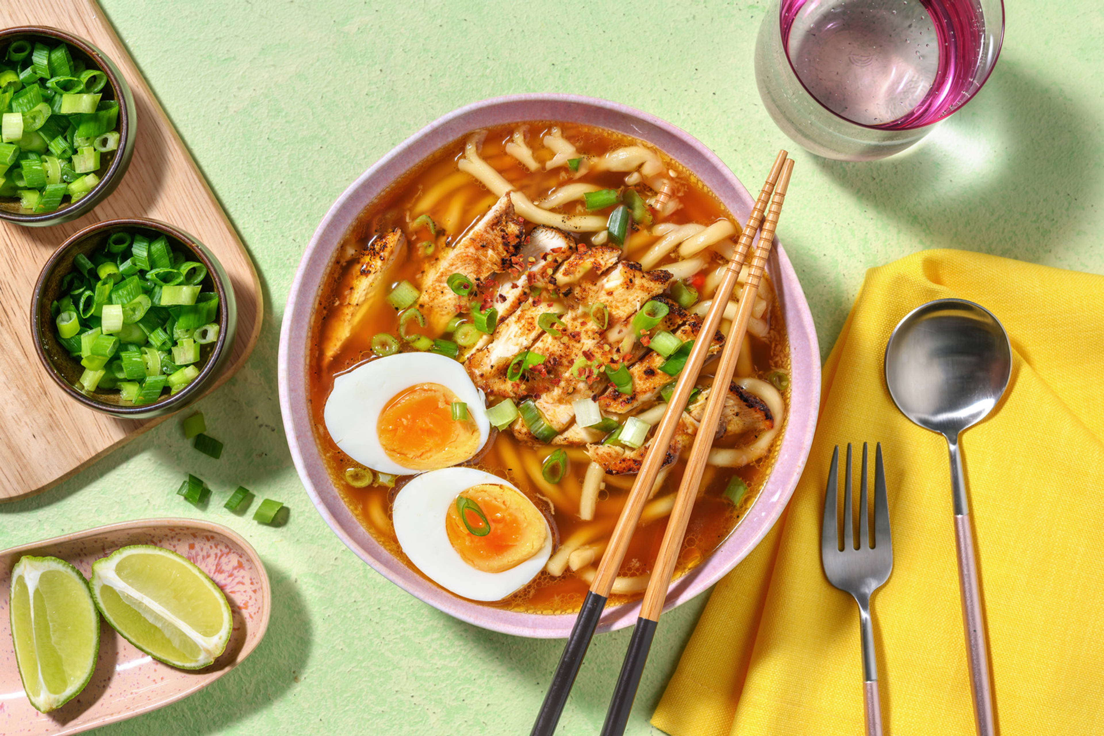 Ramen casero de pollo