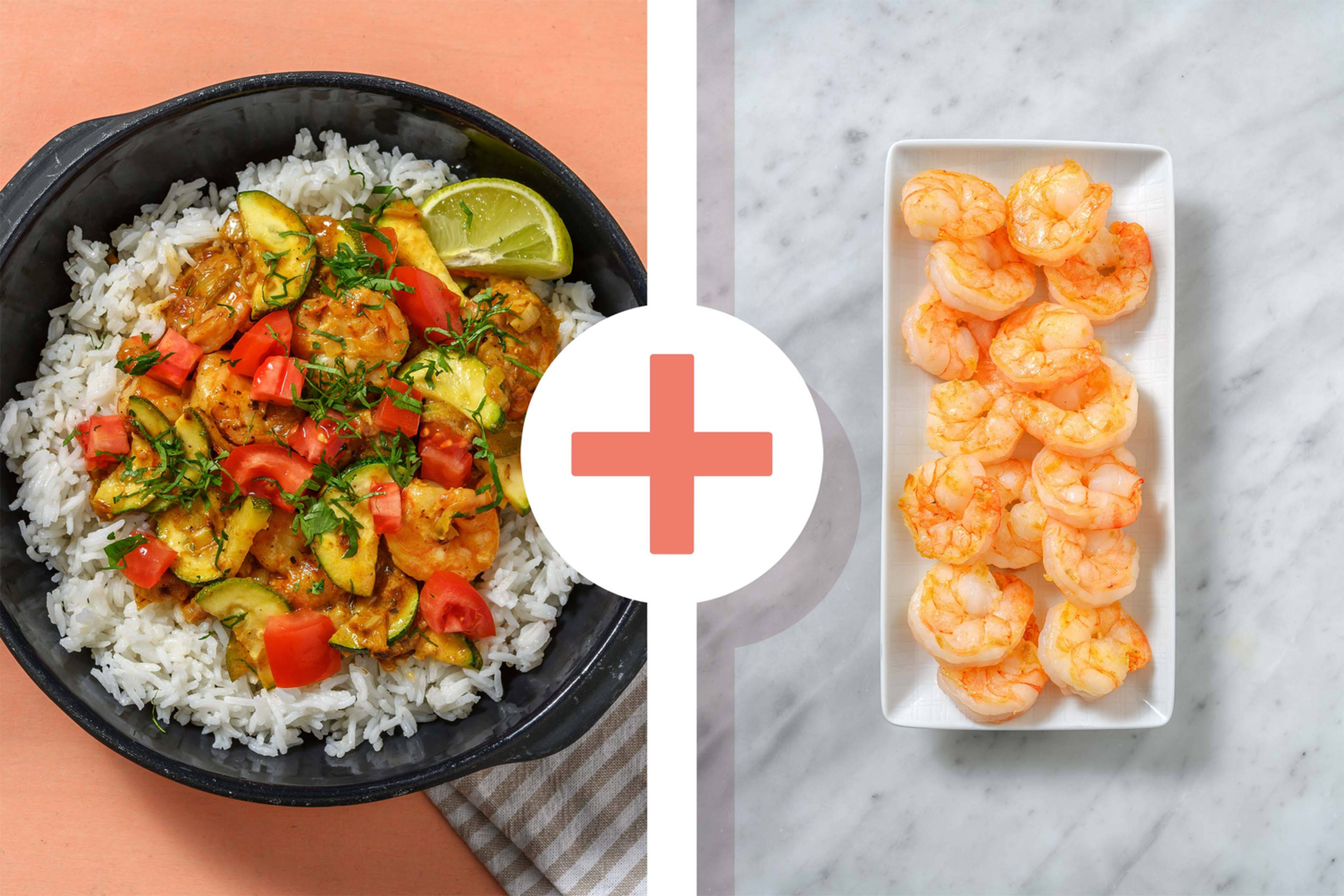 Double protein - Curry de crevettes en double portion au vadouvan