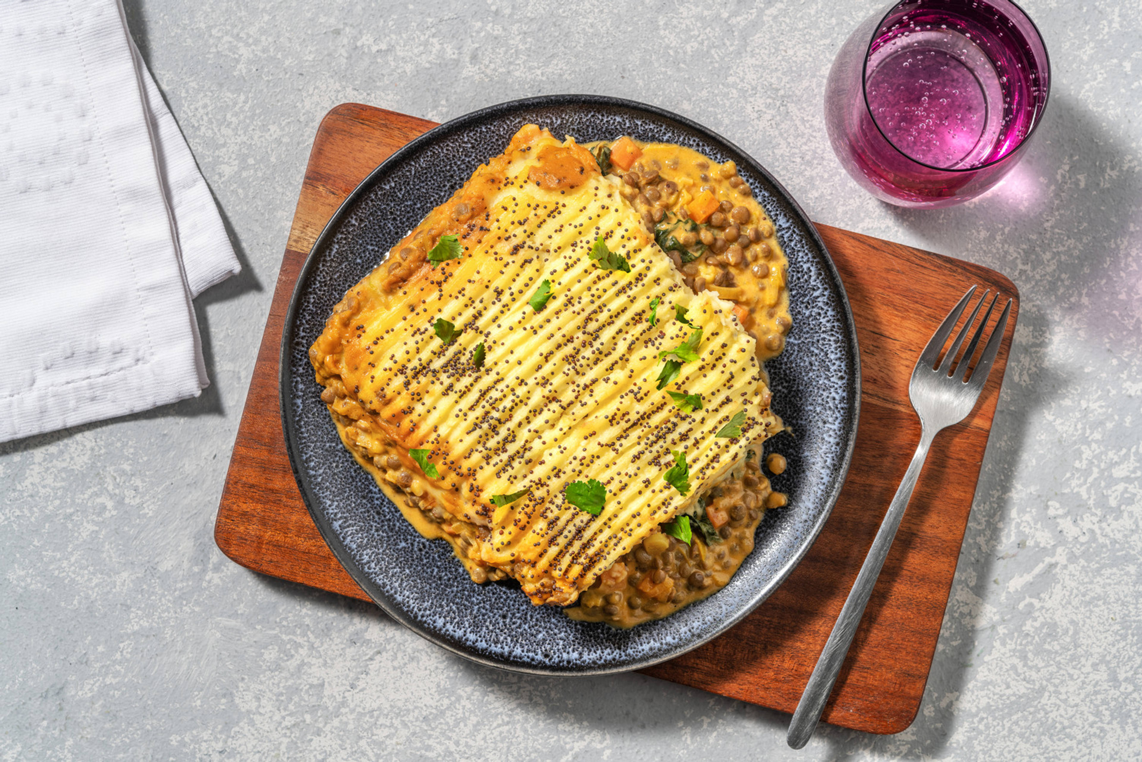 Indian Lentil & Veggie Curry Pie