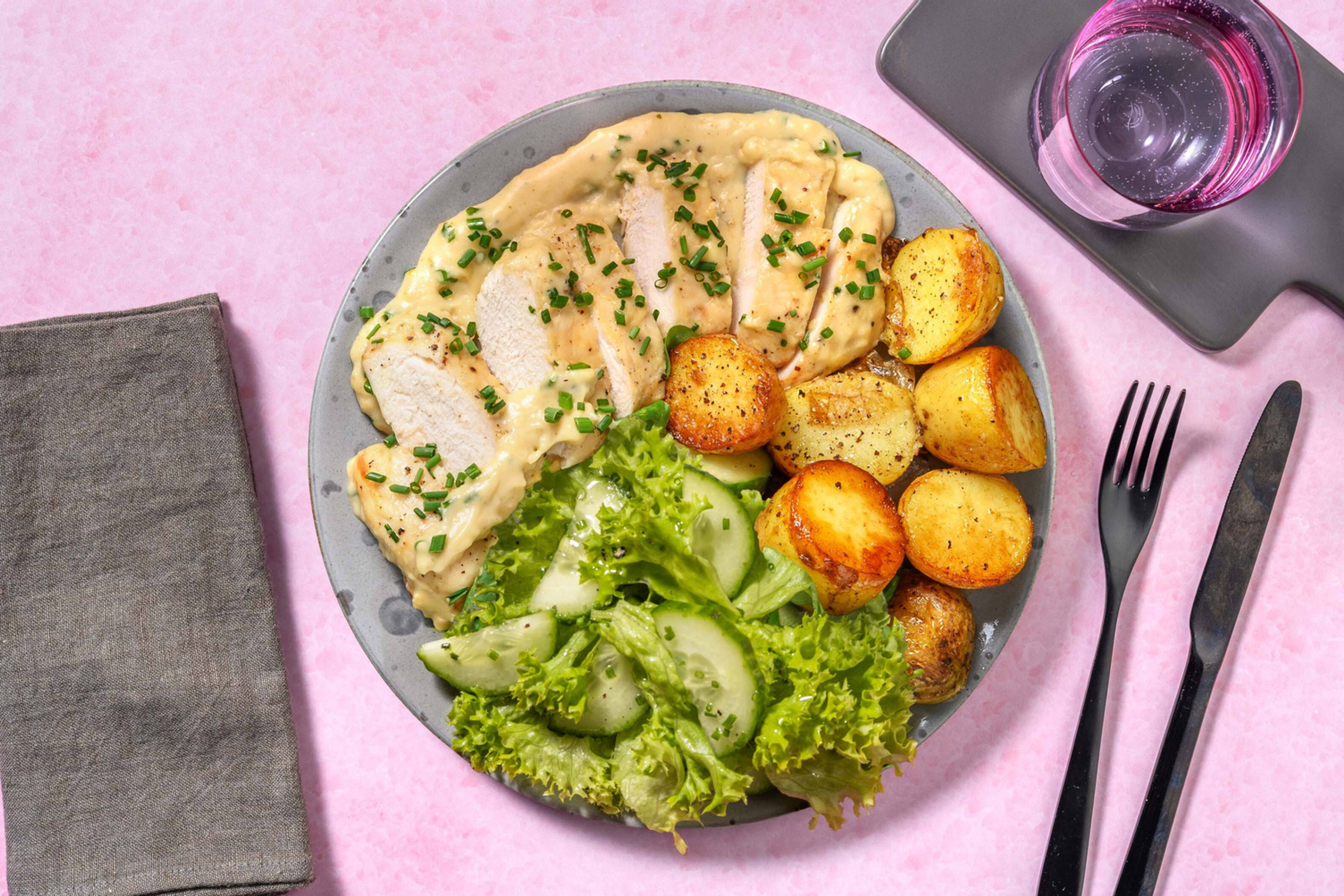 Kipfilet met bieslookroomsaus