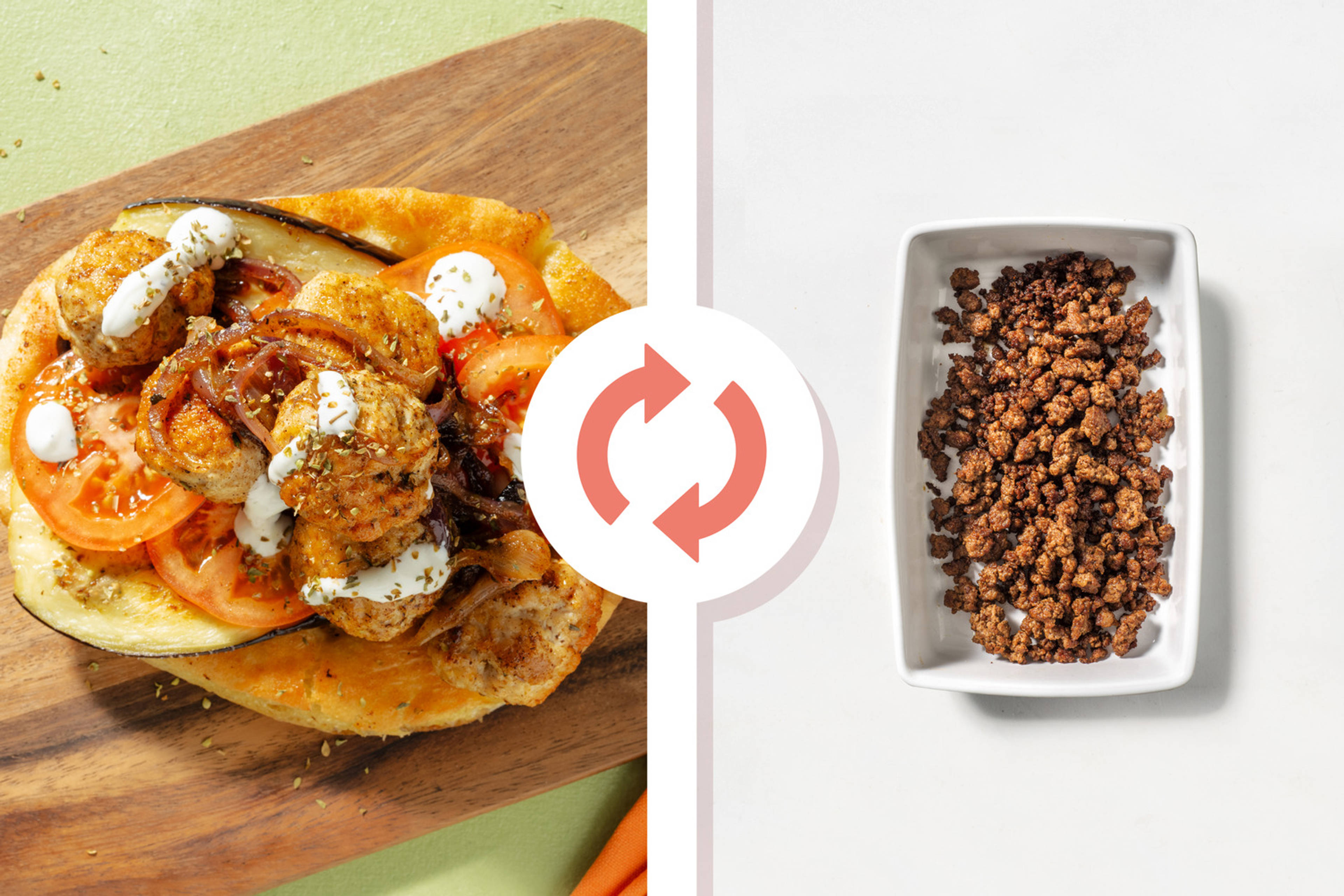 Gyros mediorientale di carne e melanzane 