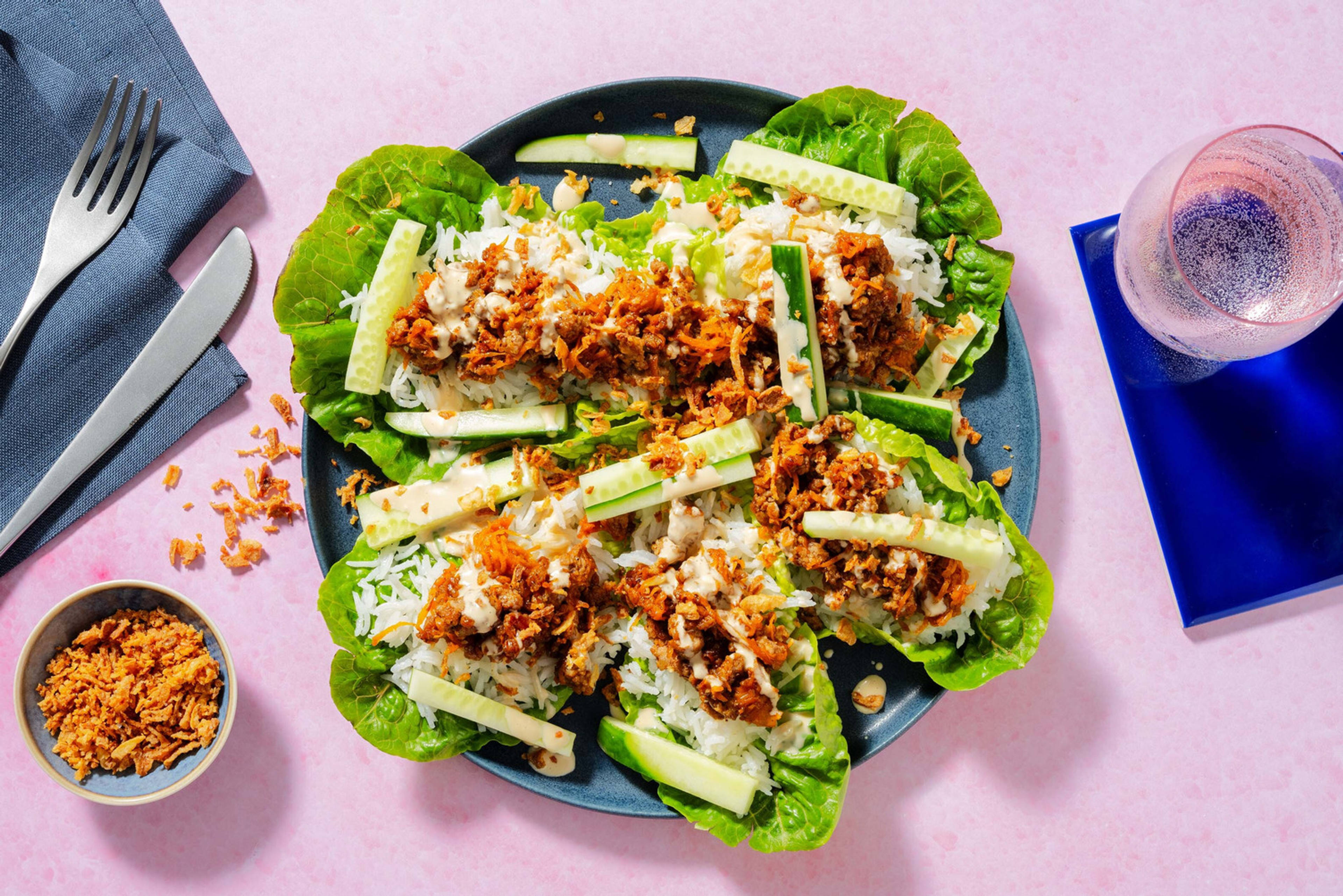 Teriyaki-stegt plantefarssalat