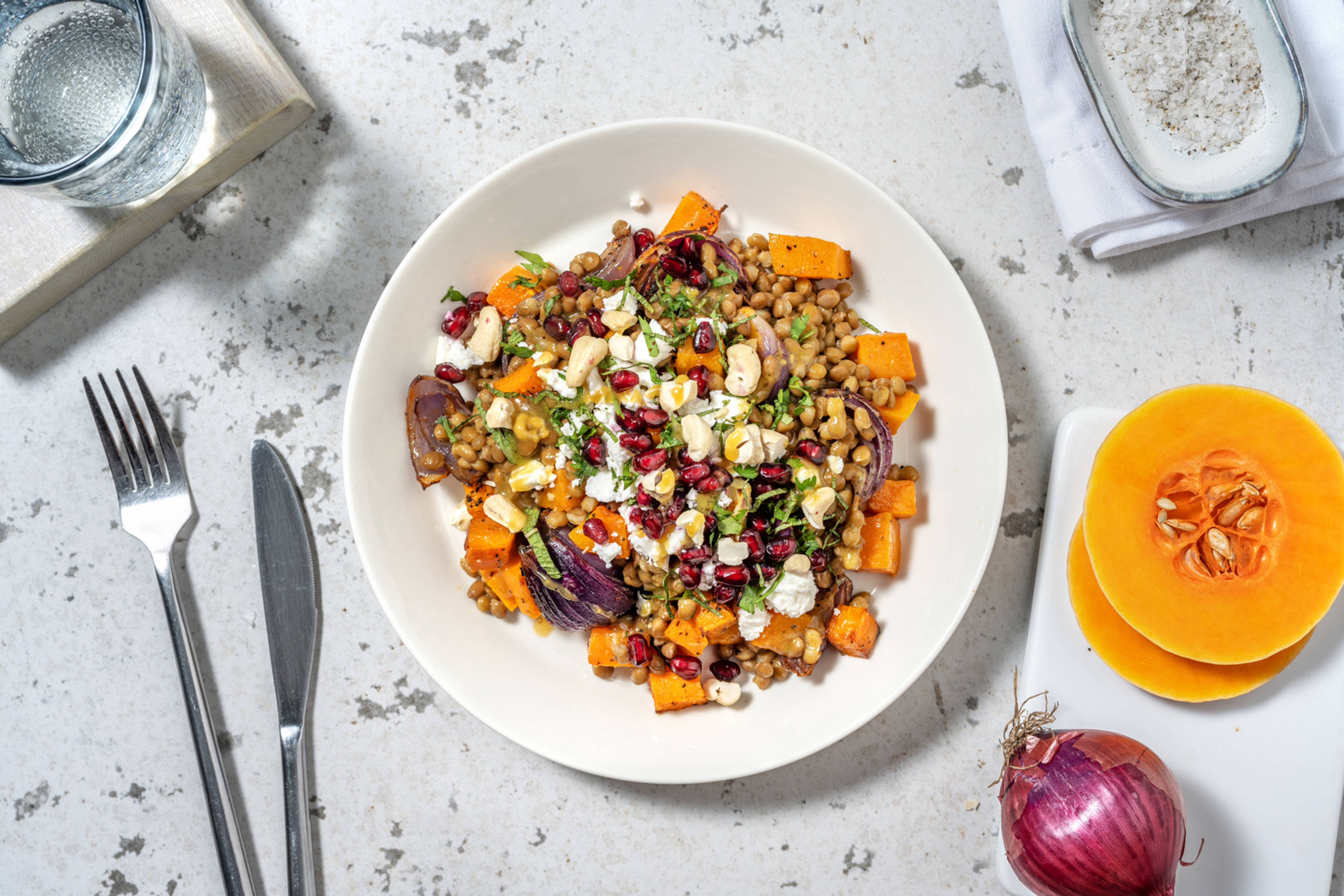 La Radieuse : lentilles, butternut & grenade
