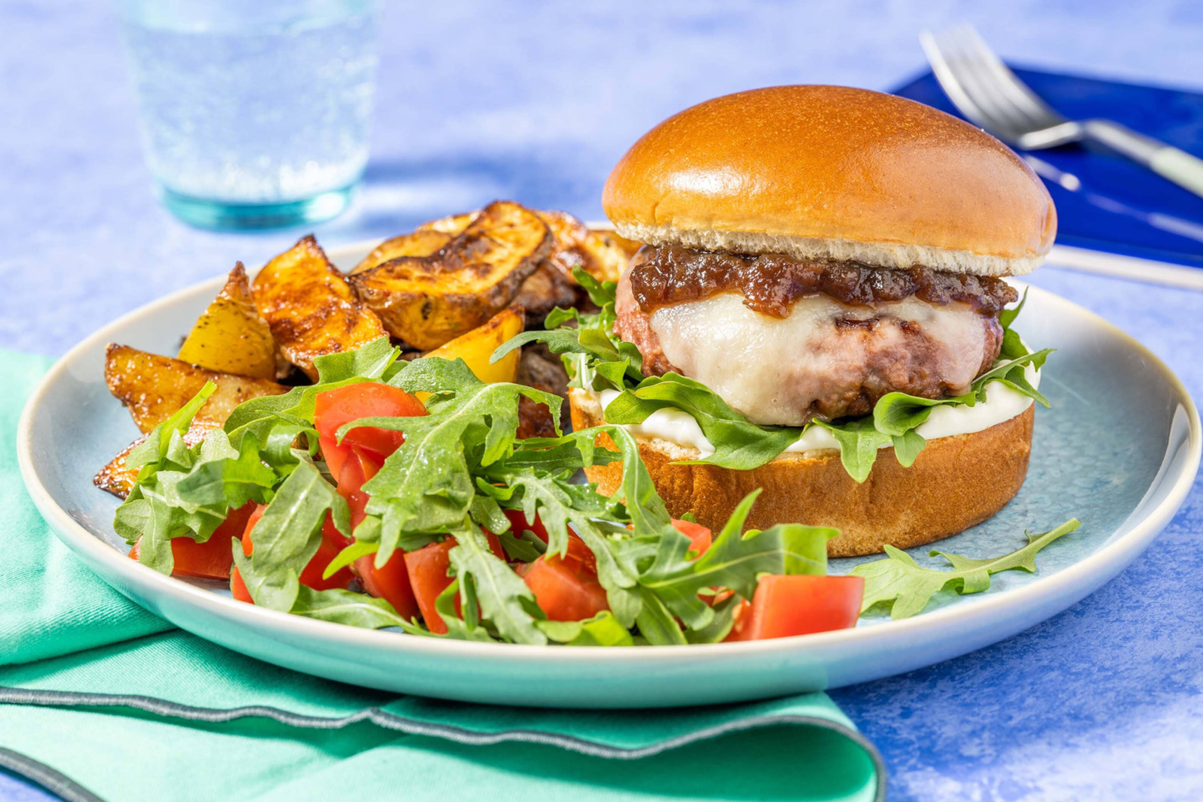 Cheese & Caramelised Onion Plant-Based Burger 