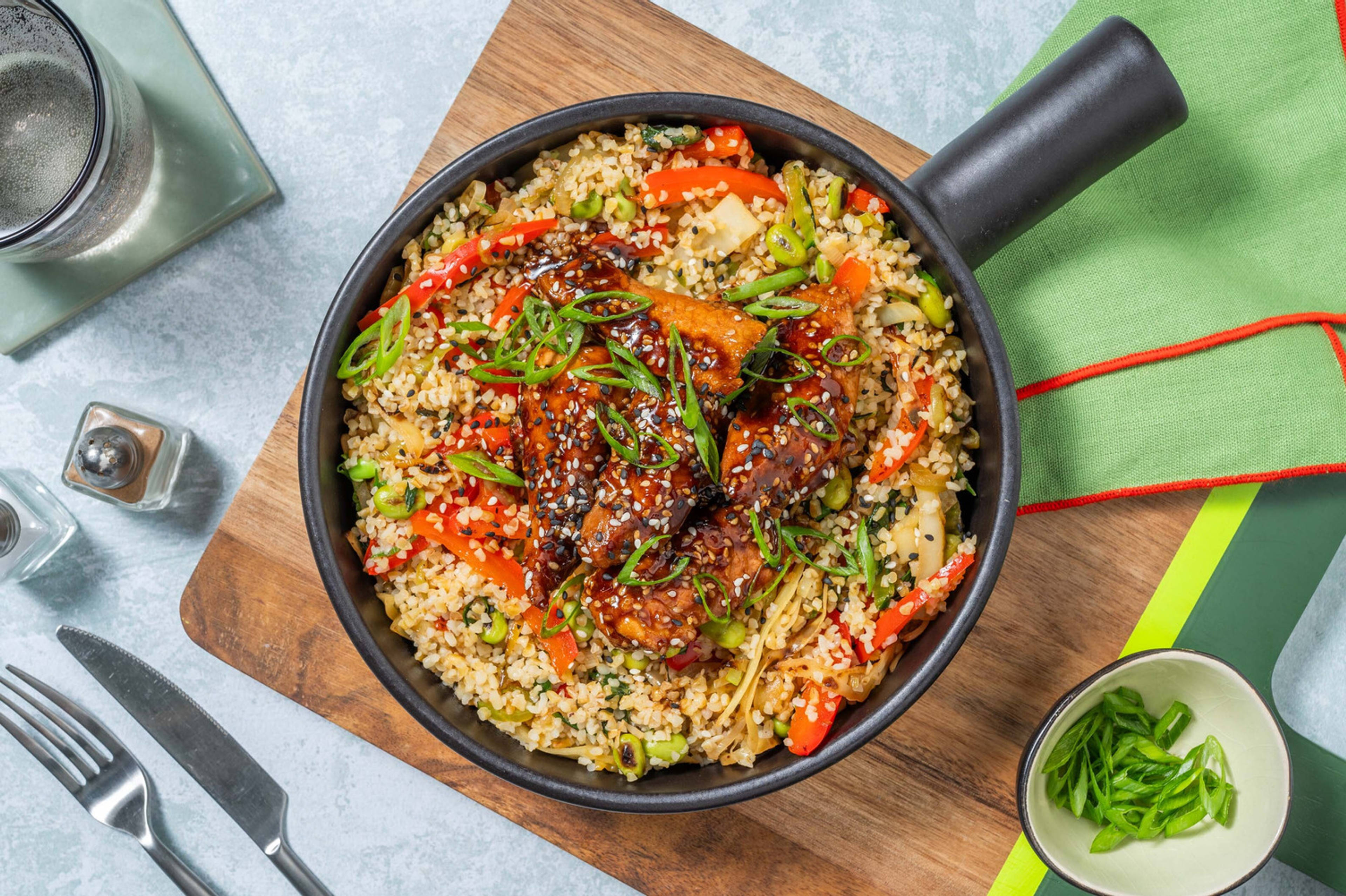 Dés de porc en sauce bulgogi