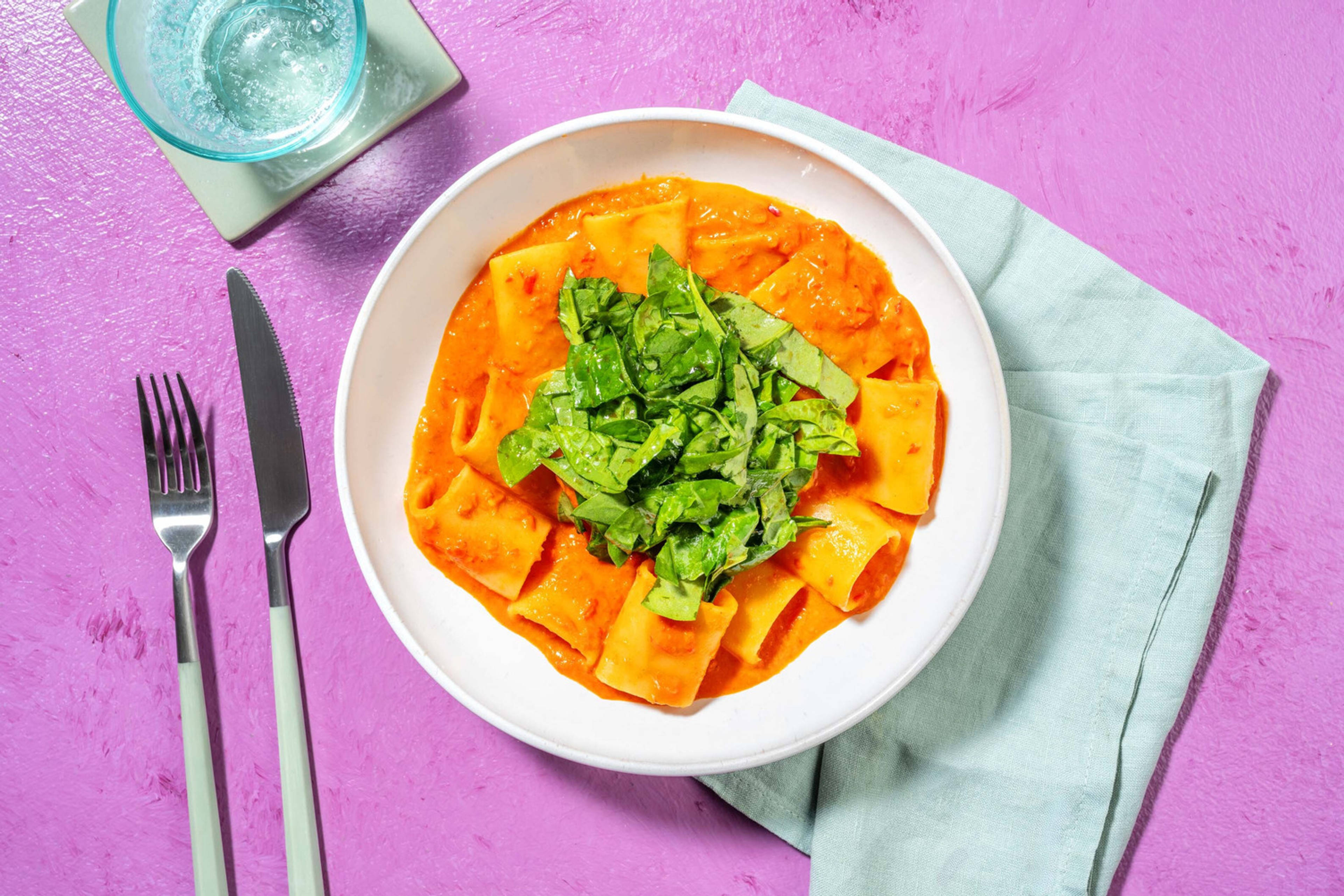 Frische Paccheri in Piri-Piri-Paprikasoße